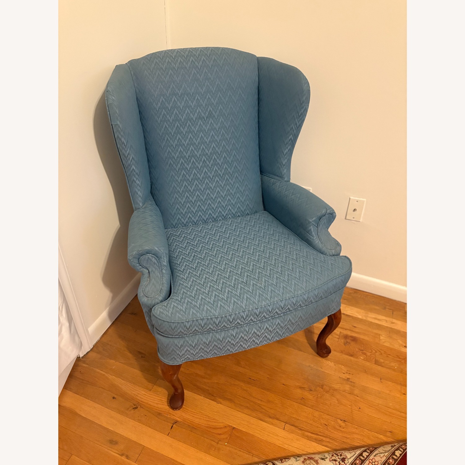 Blue Wingback Chair Accent Side Chair - image-4