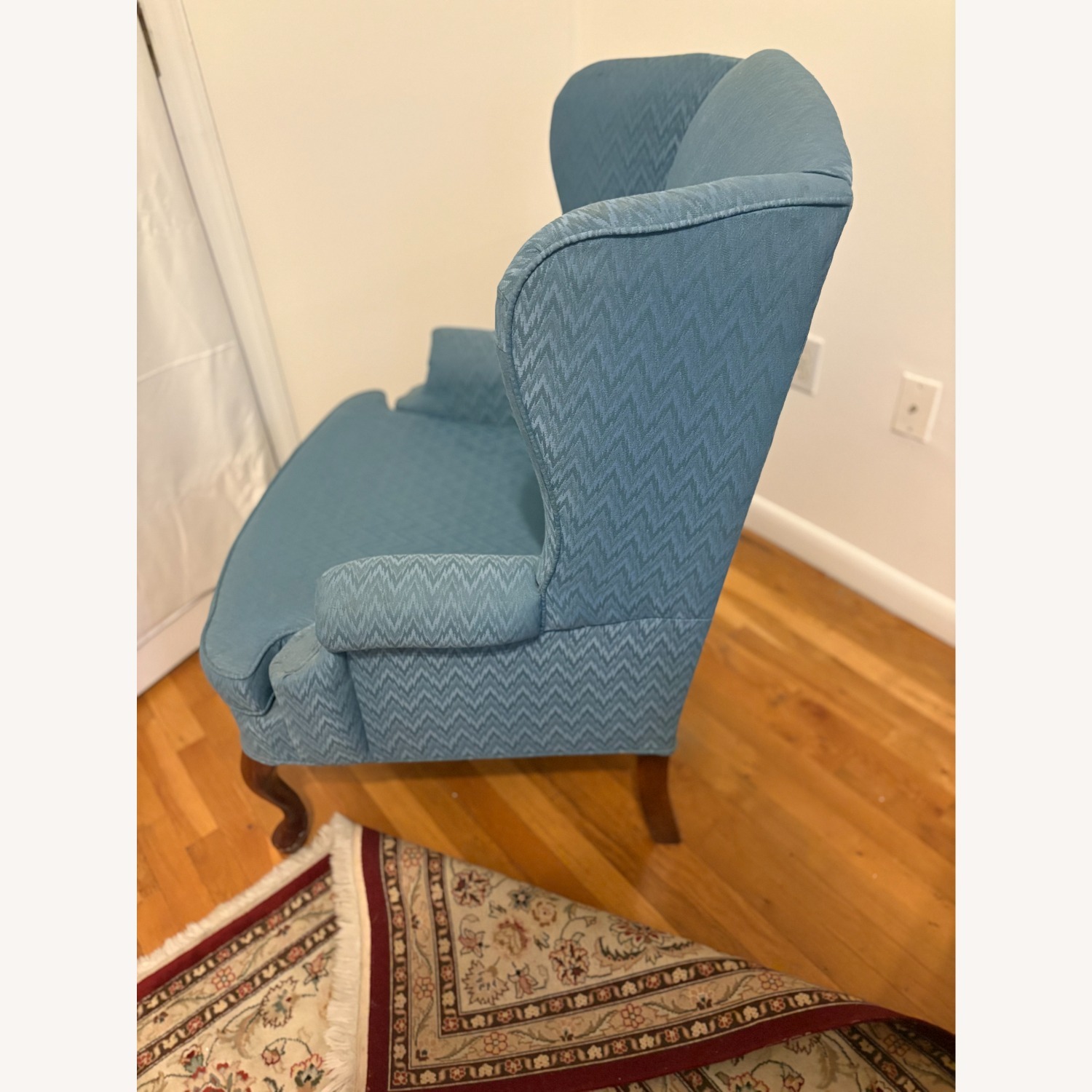 Blue Wingback Chair Accent Side Chair - image-2