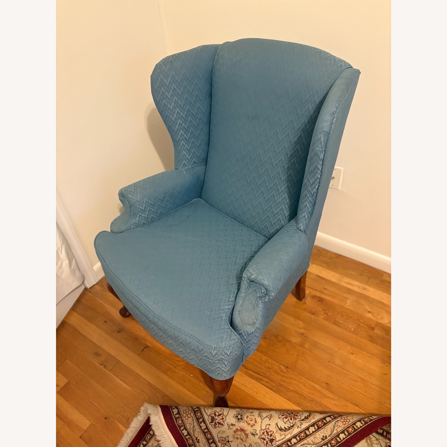 Blue Wingback Chair Accent Side Chair - image-1