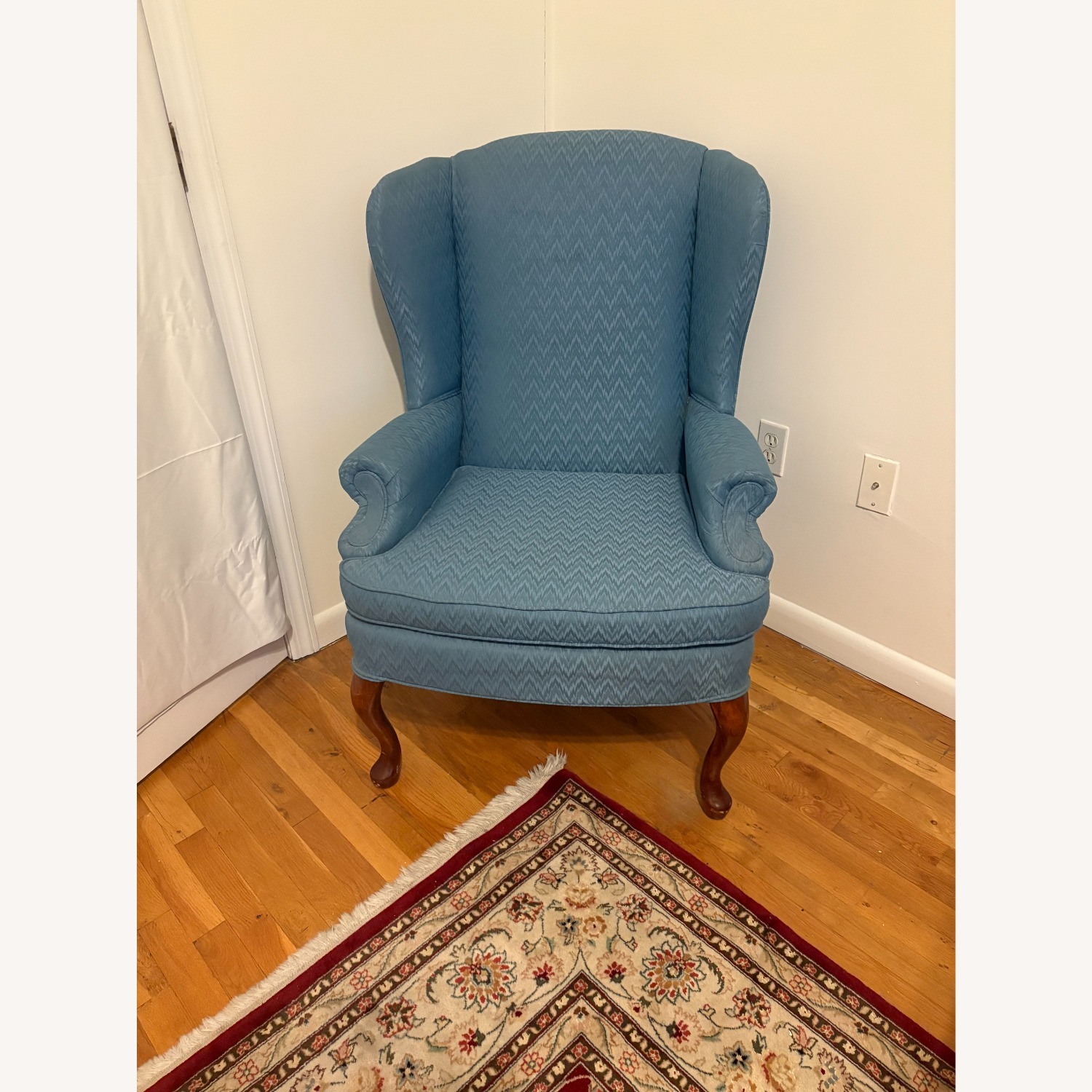 Blue Wingback Chair Accent Side Chair - image-5
