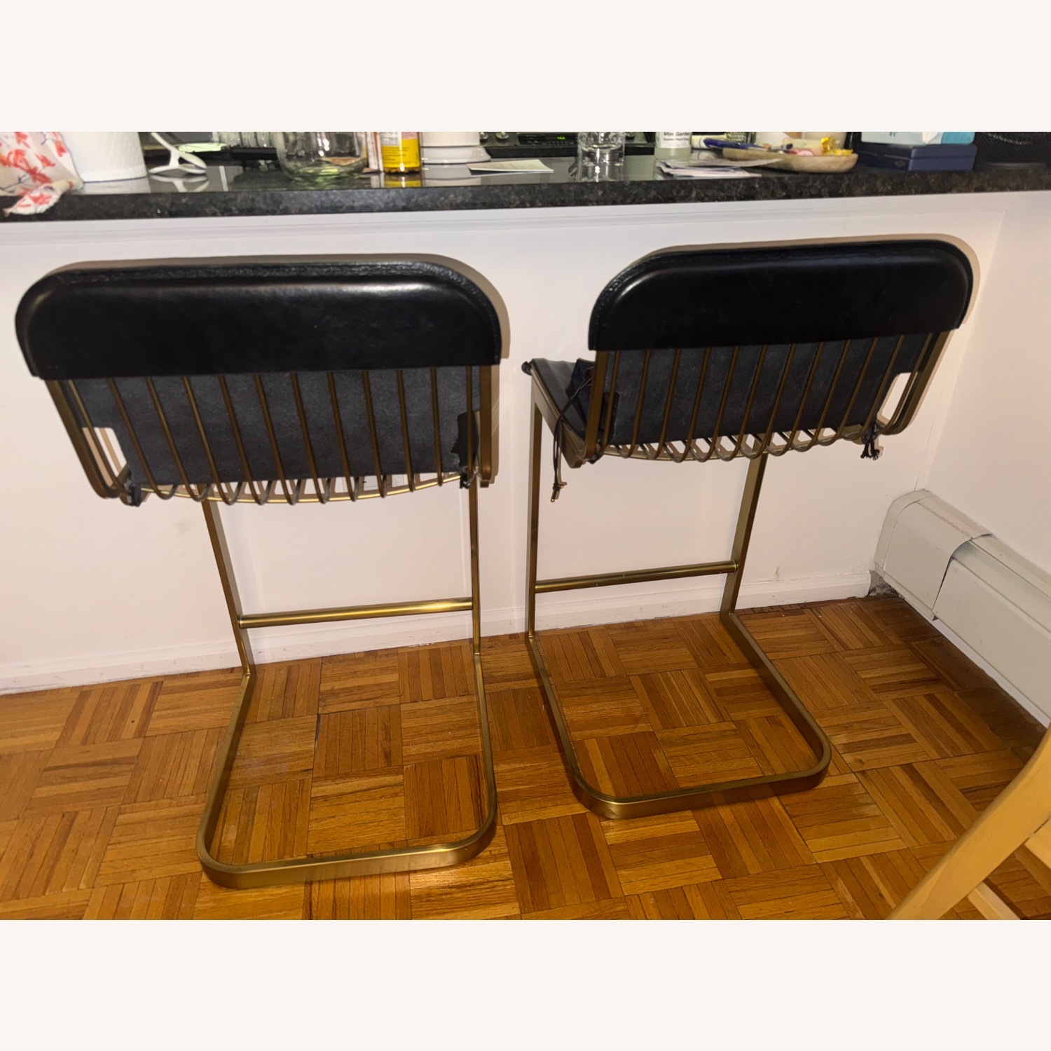 CB2 Kravitz Design Black Gold Stools - image-1