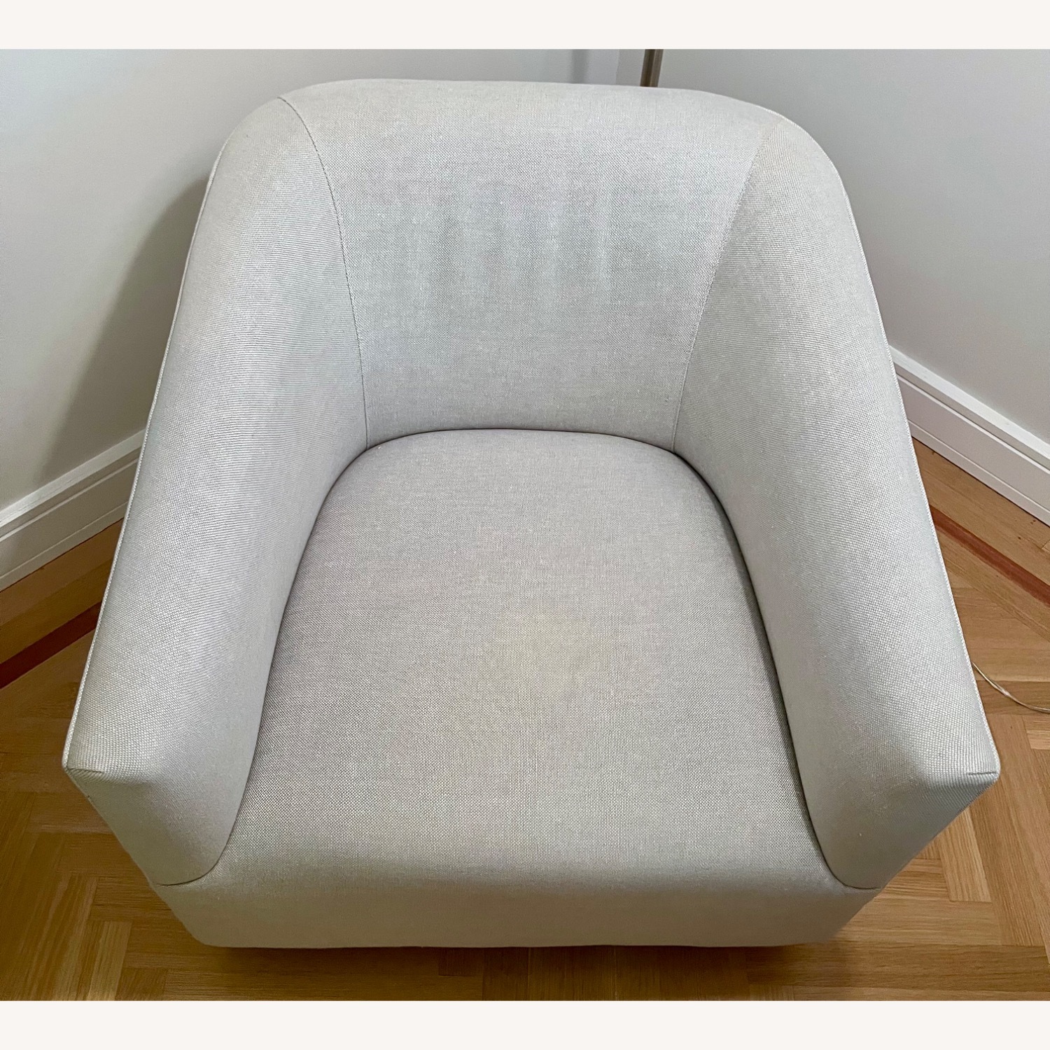 Restoration Hardware Italian Shelter Arm Swivel Chair 1950s - image-1