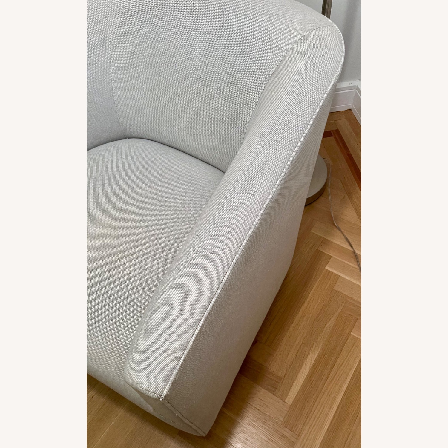 Restoration Hardware Italian Shelter Arm Swivel Chair 1950s - image-3