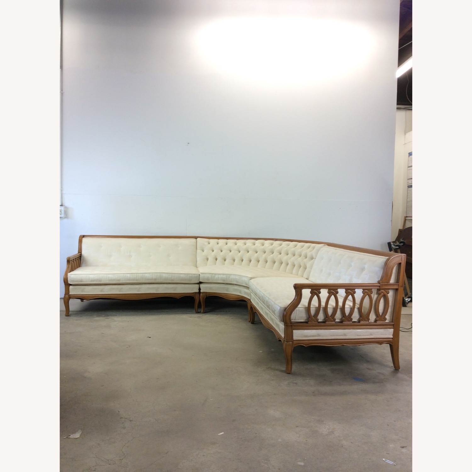 Mid Century 3pc Sectional Sofa with Tapered Legs - image-1