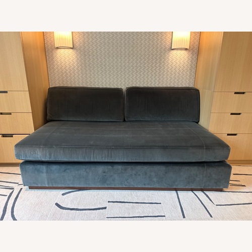 Used Custom Made Dark Teal Velvet Sofa  for sale on AptDeco