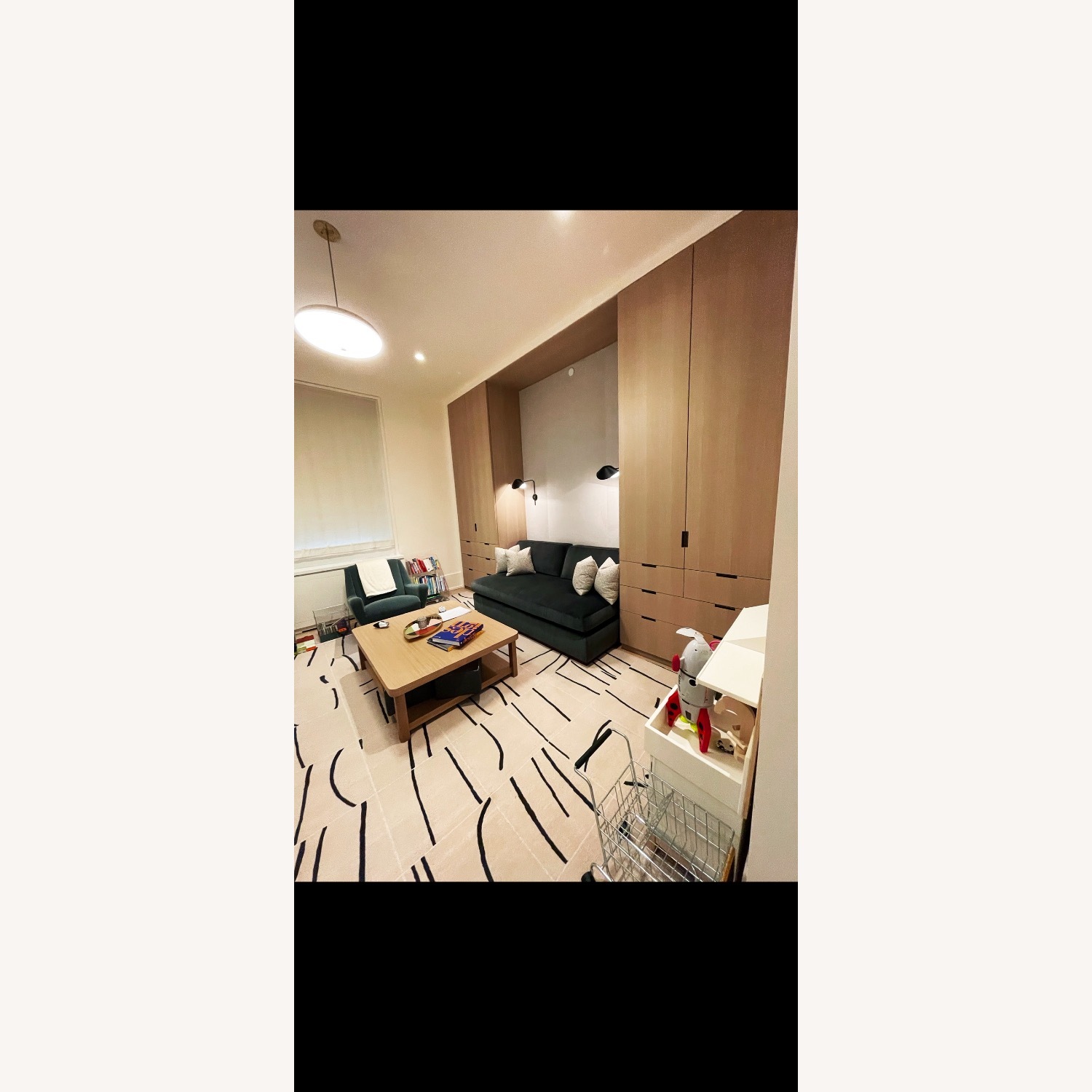 Custom Made Dark Teal Velvet Sofa  - image-1