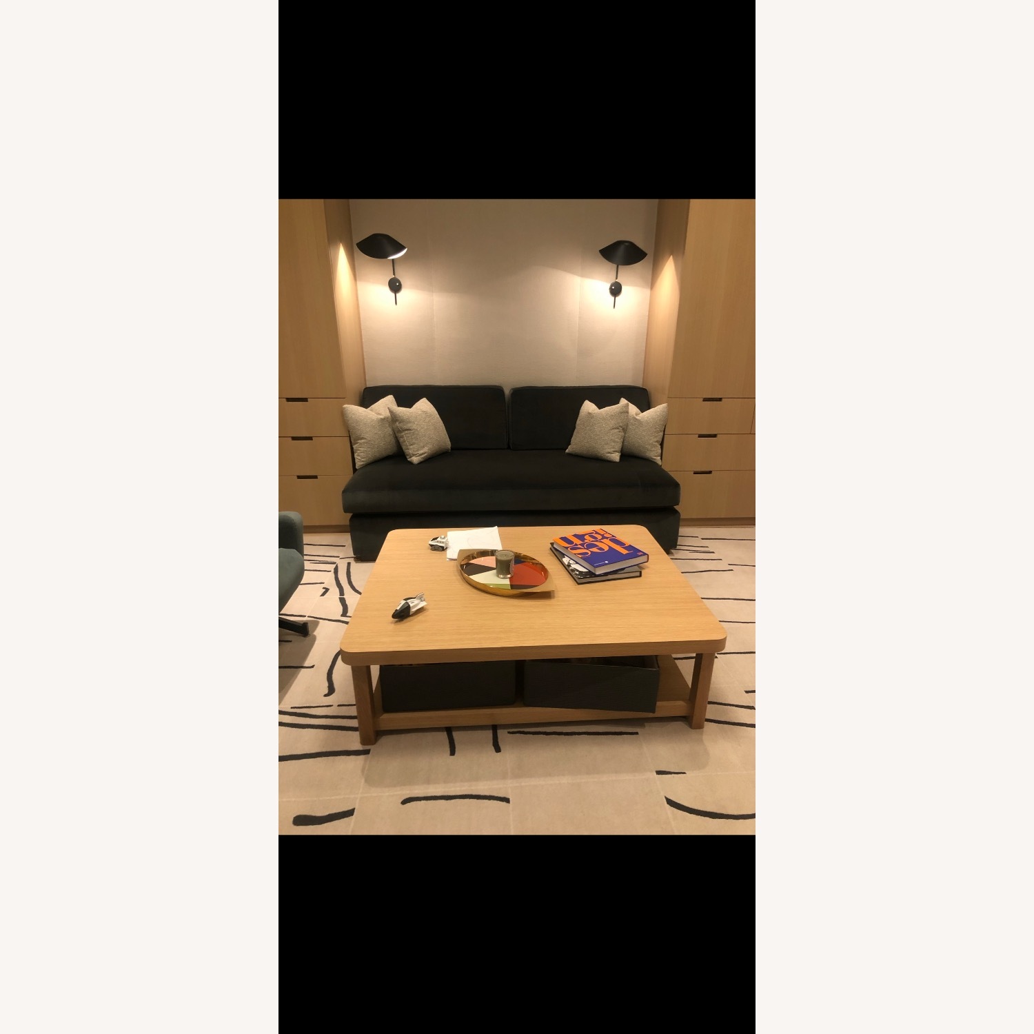 Custom Made Dark Teal Velvet Sofa  - image-2