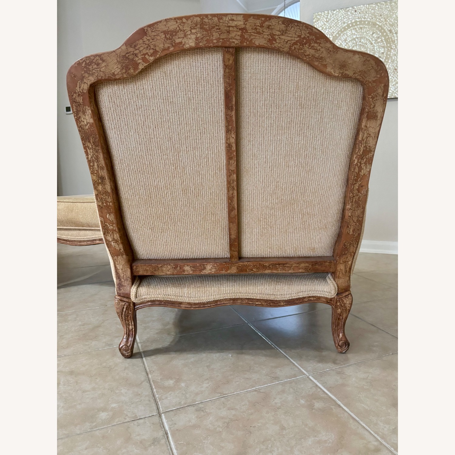 Chenille Bergere Arm Chair & Ottoman  - image-4