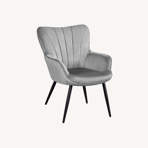 Used Modern Accent Chair - Velvet, Wood & Metal Design for sale on AptDeco