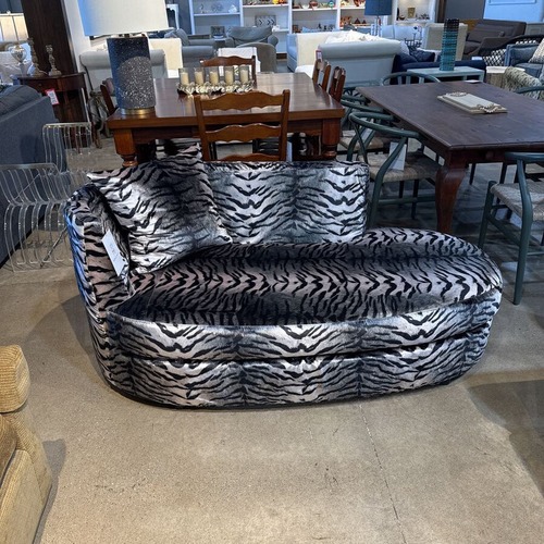 Used Custom Zebra Print Lounger Chaise for sale on AptDeco