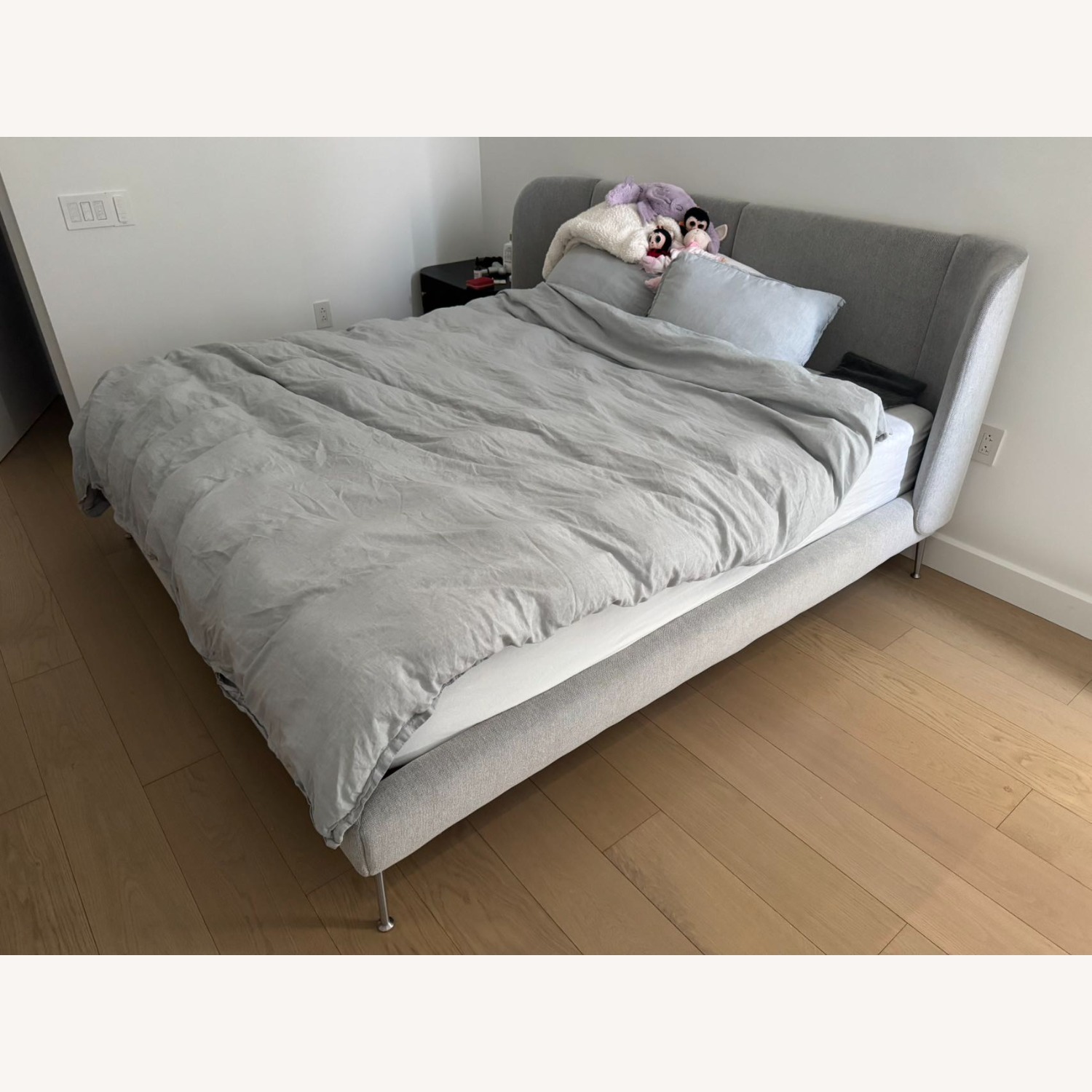 IKEA TUFJORD Grey King Size Upholstered Bed Frame - image-2
