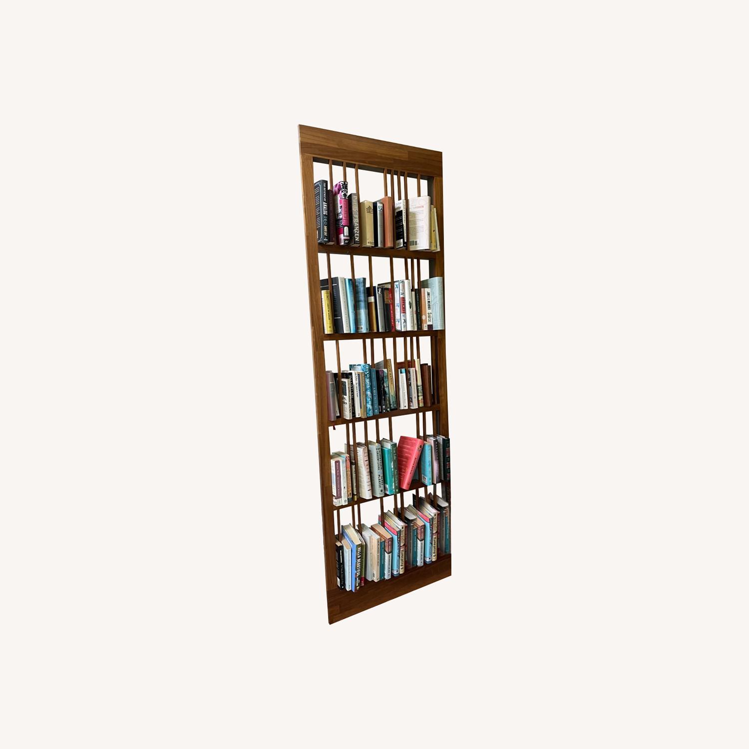 Vintage Walnut Leaning Bookshelf - image-0