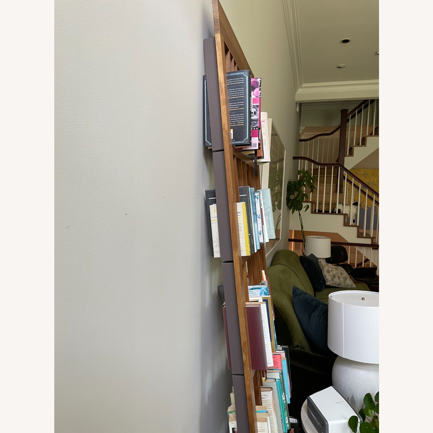 Vintage Walnut Leaning Bookshelf - image-3