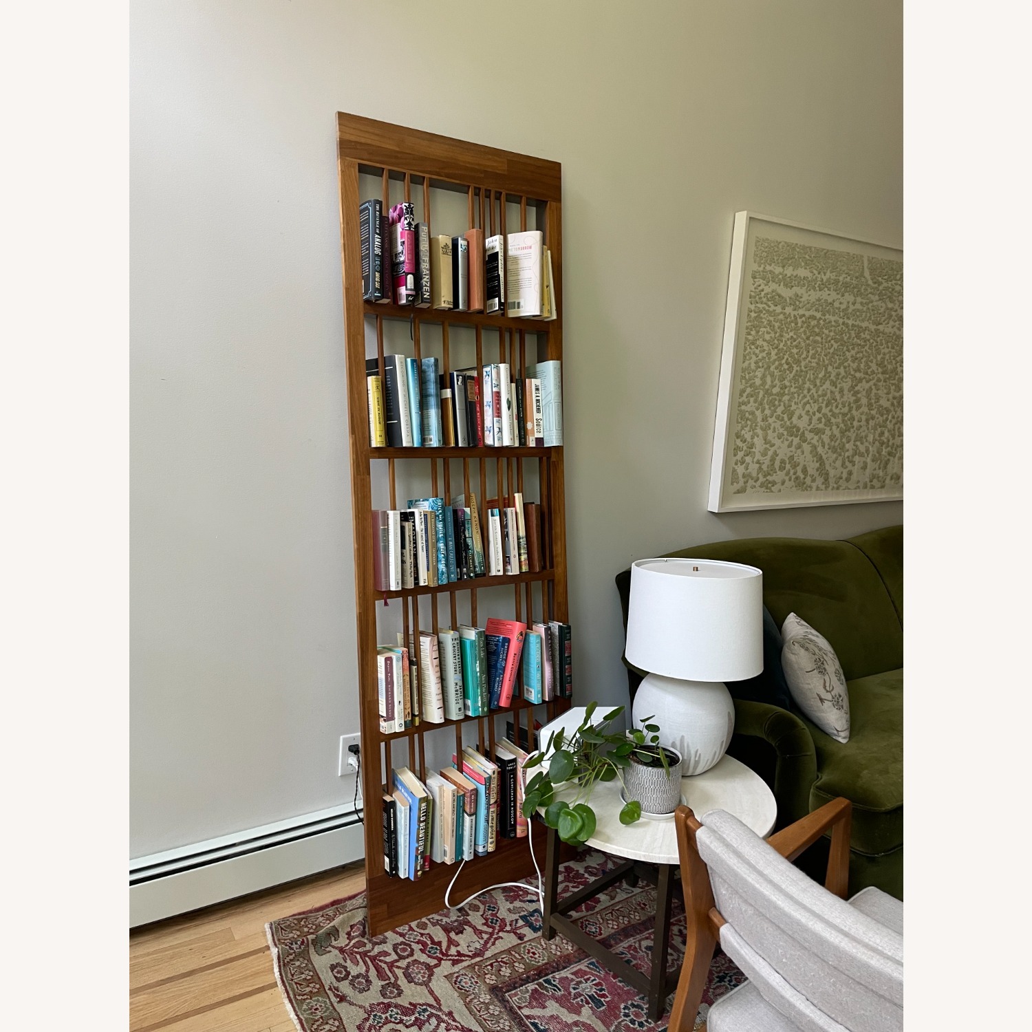 Vintage Walnut Leaning Bookshelf - image-2