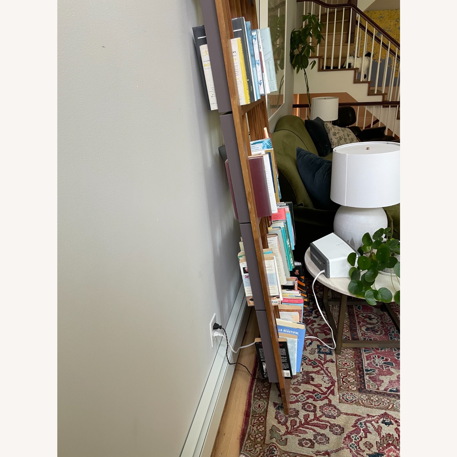 Vintage Walnut Leaning Bookshelf - image-4