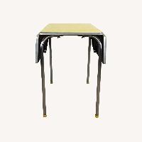 Mid Century Yellow Formica Top Table with 2 Leafs