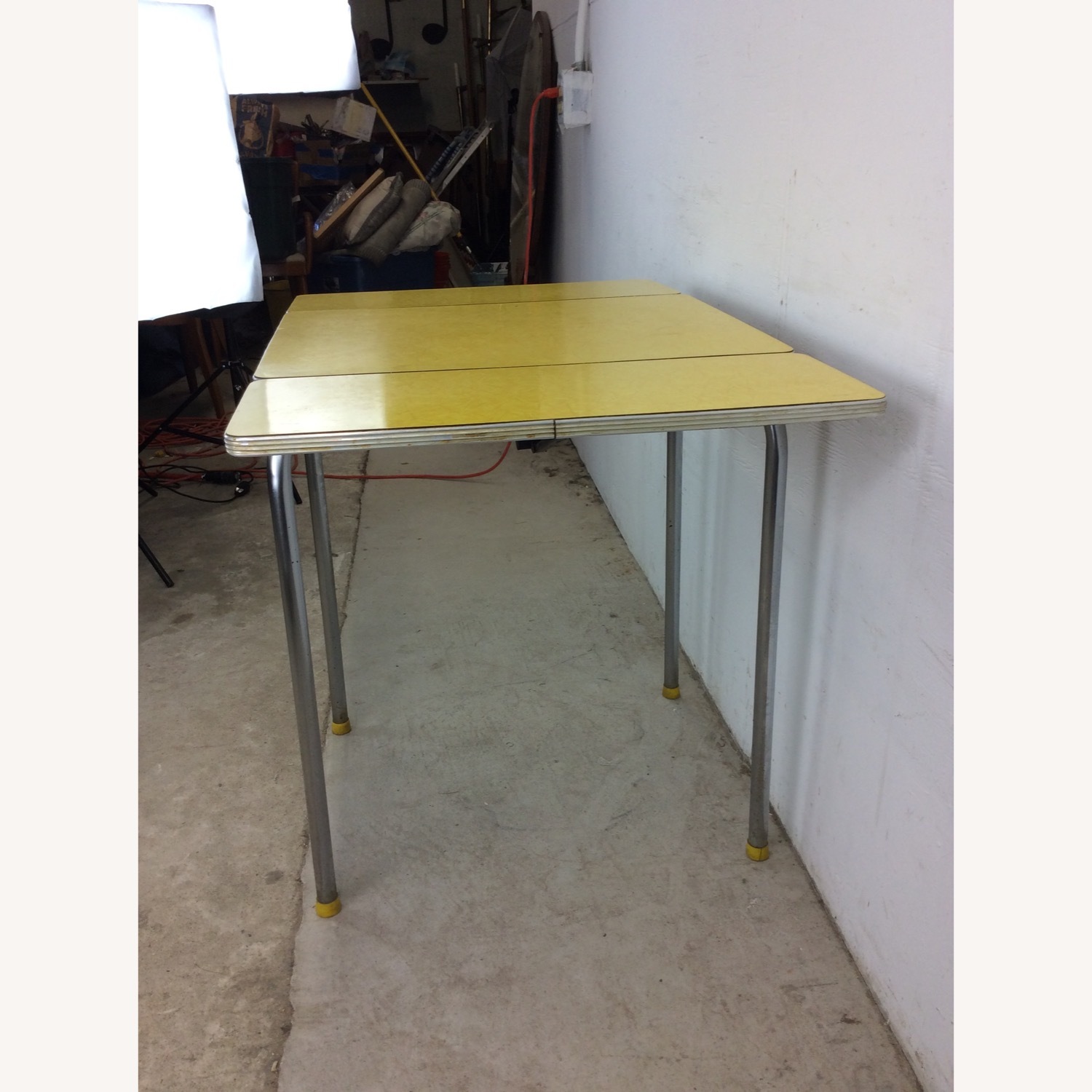 Mid Century Yellow Formica Top Table with 2 Leafs - image-16
