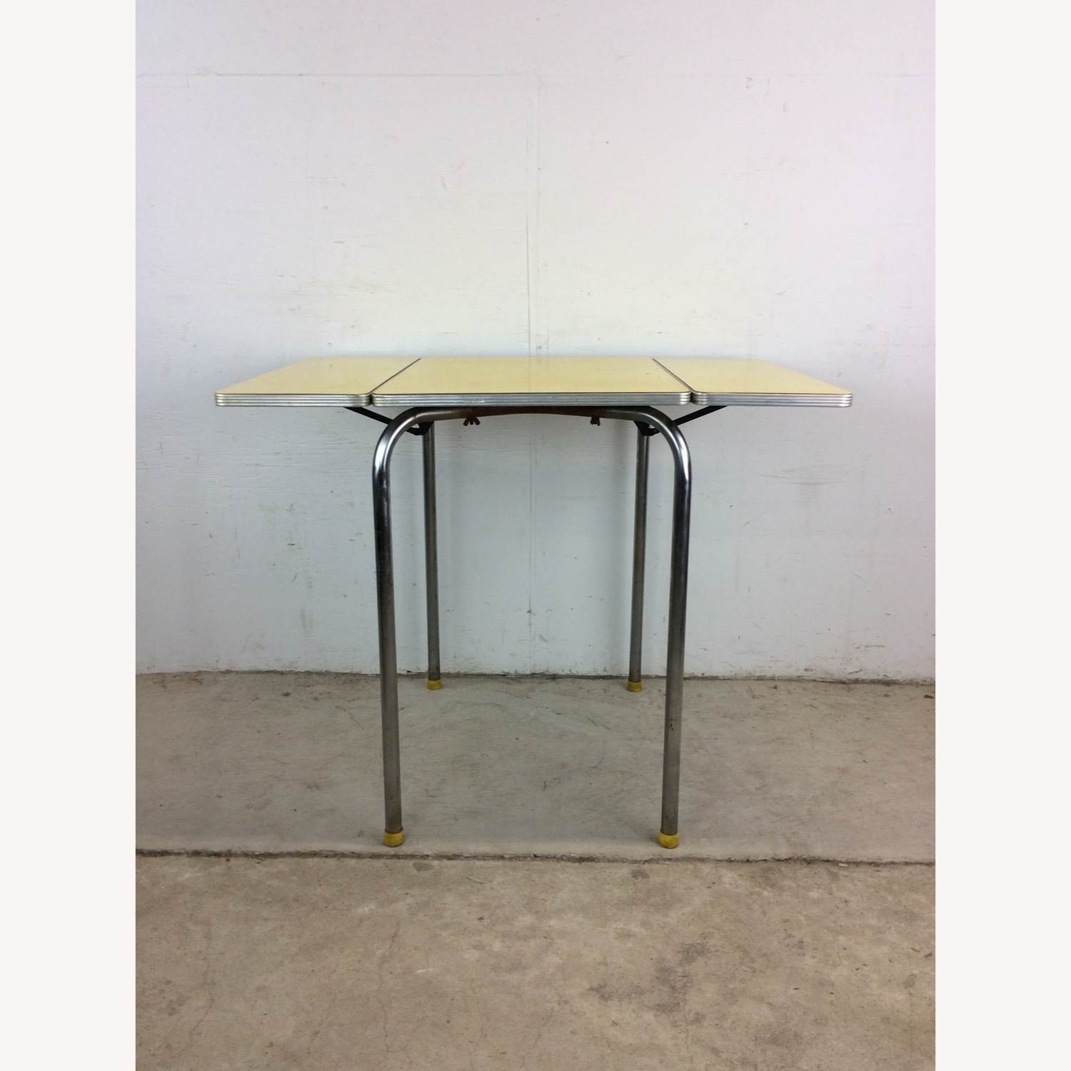 Mid Century Yellow Formica Top Table with 2 Leafs - image-20