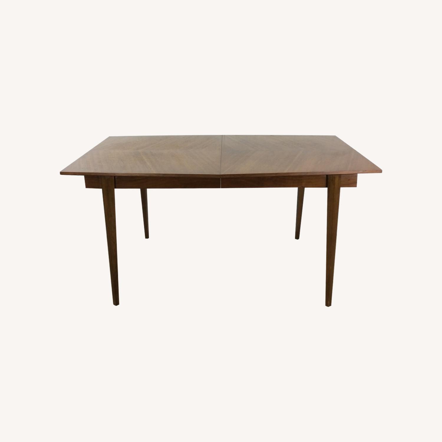 Mid Century Modern Walnut Dining Table with Leaf - image-0