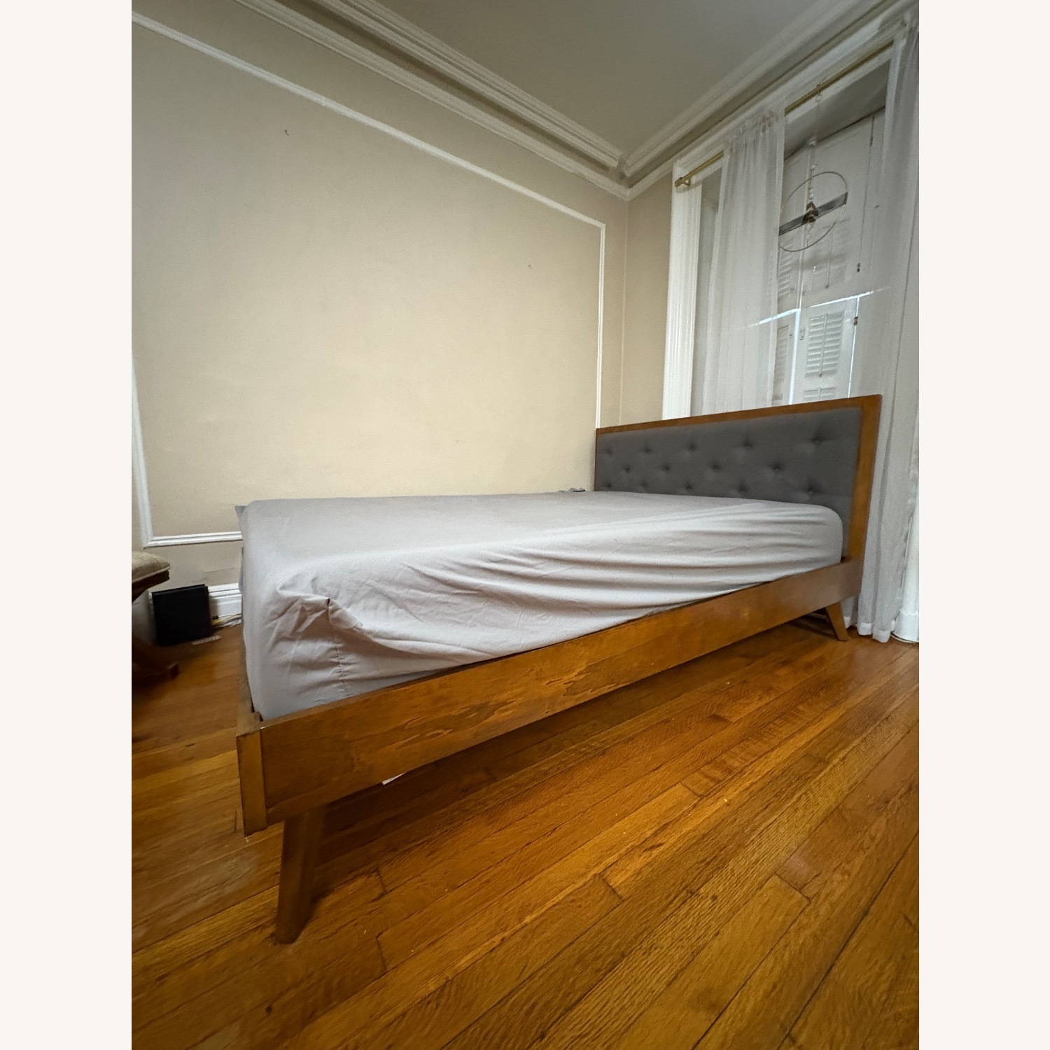 Tufted Platform Wooden Bed Frame - image-2