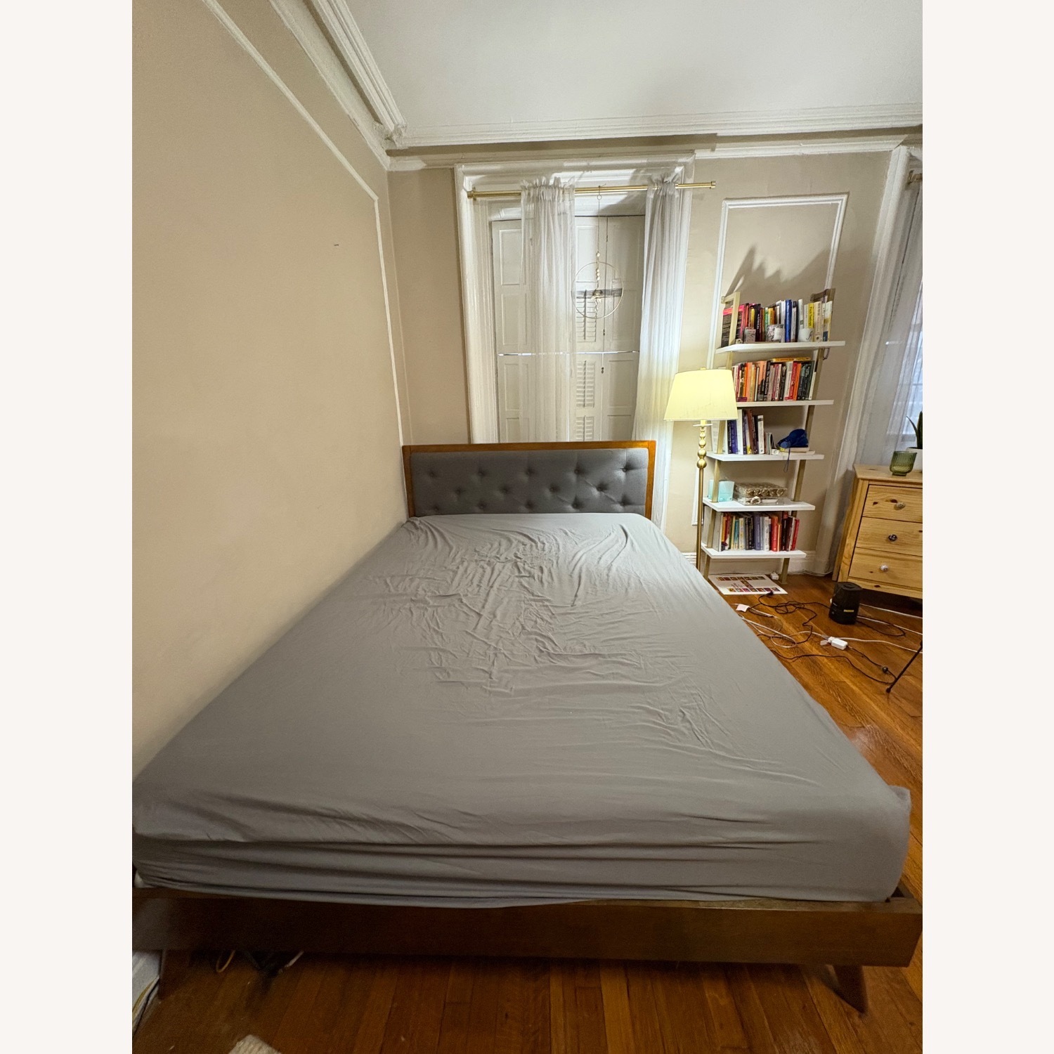 Tufted Platform Wooden Bed Frame - image-3