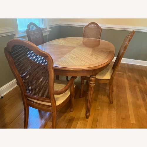 Used Pecan Dining Set for sale on AptDeco