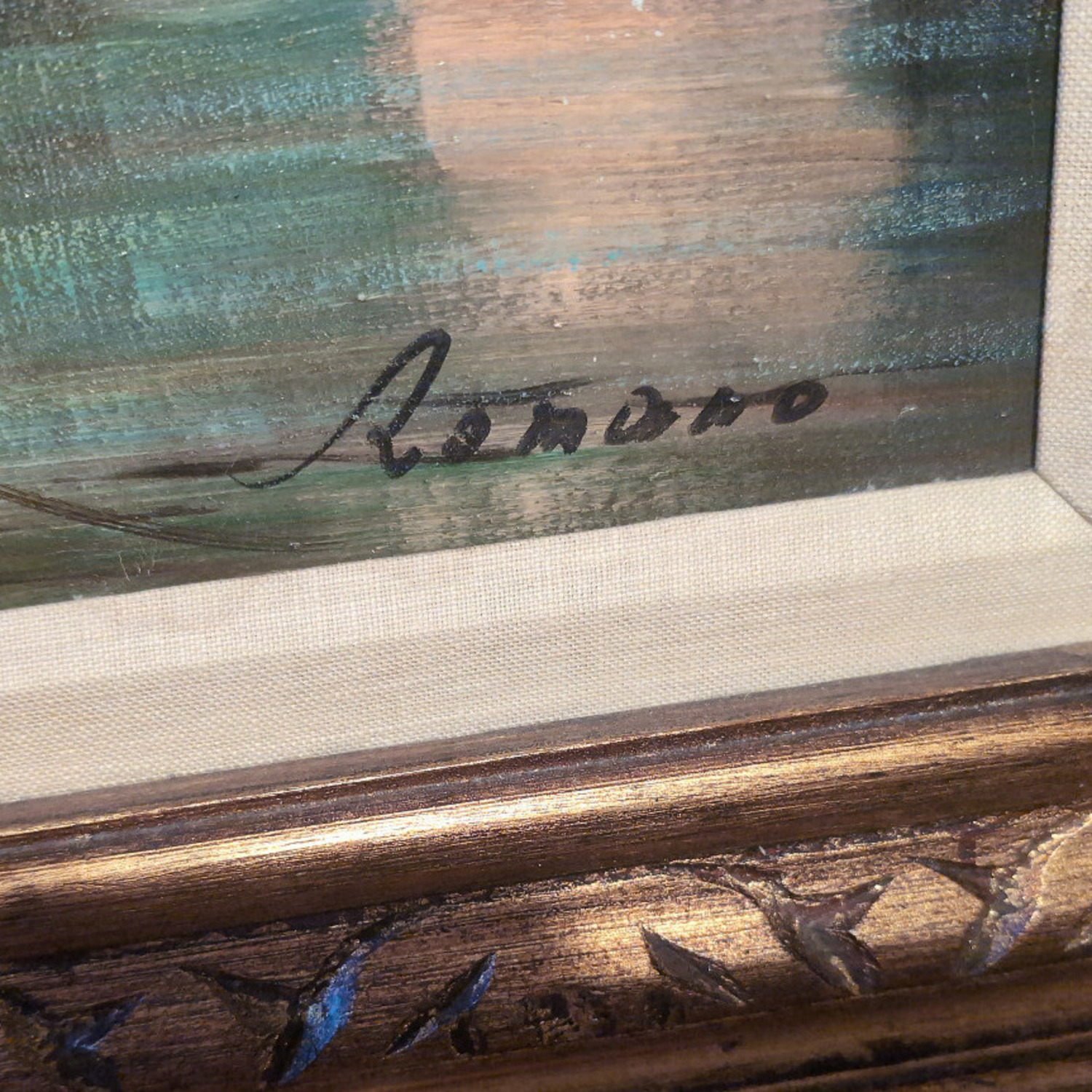 Vintage 1935 Ventician Canal W Frame - image-4