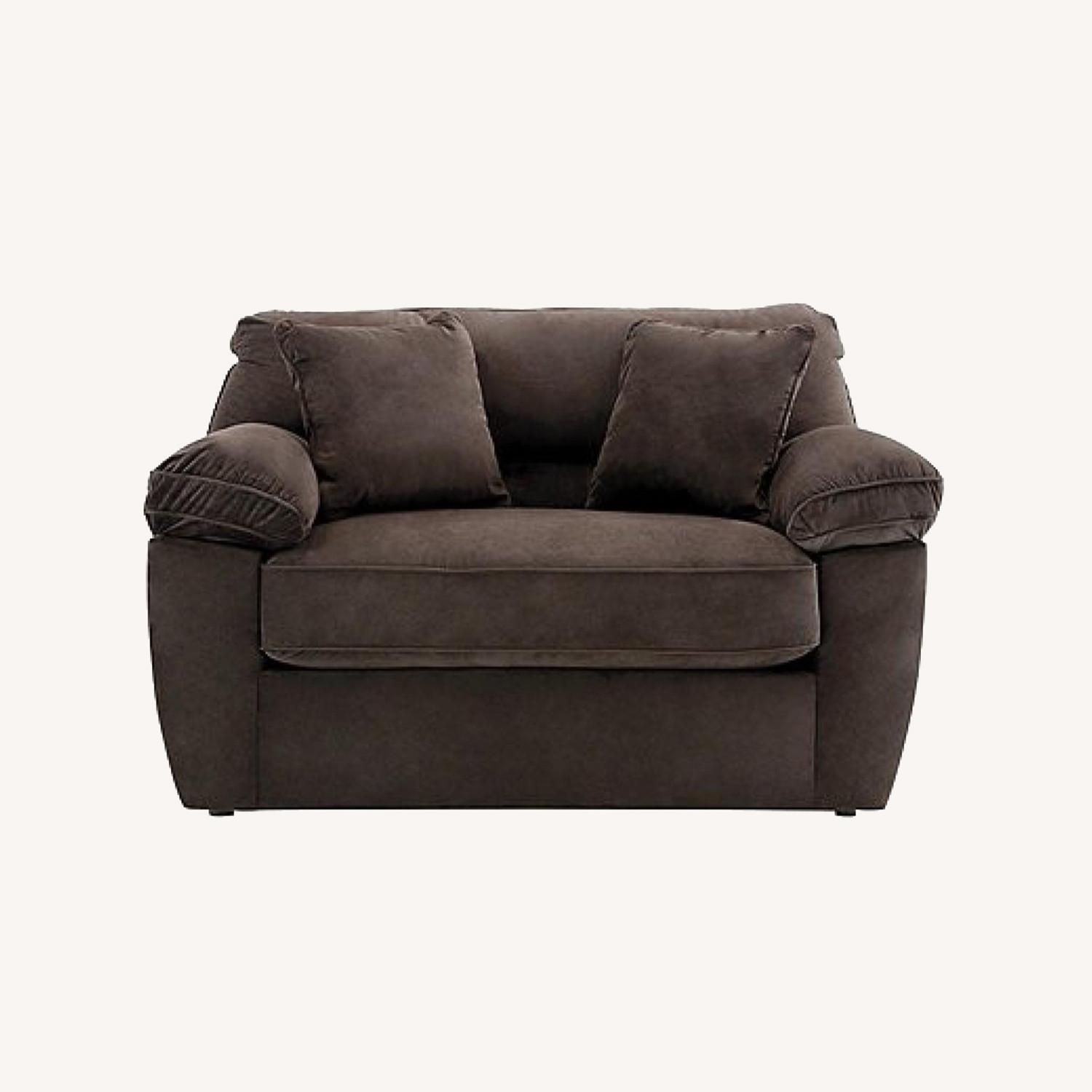 Raymour & Flanigan Microfiber Sleeper Sofa - image-0