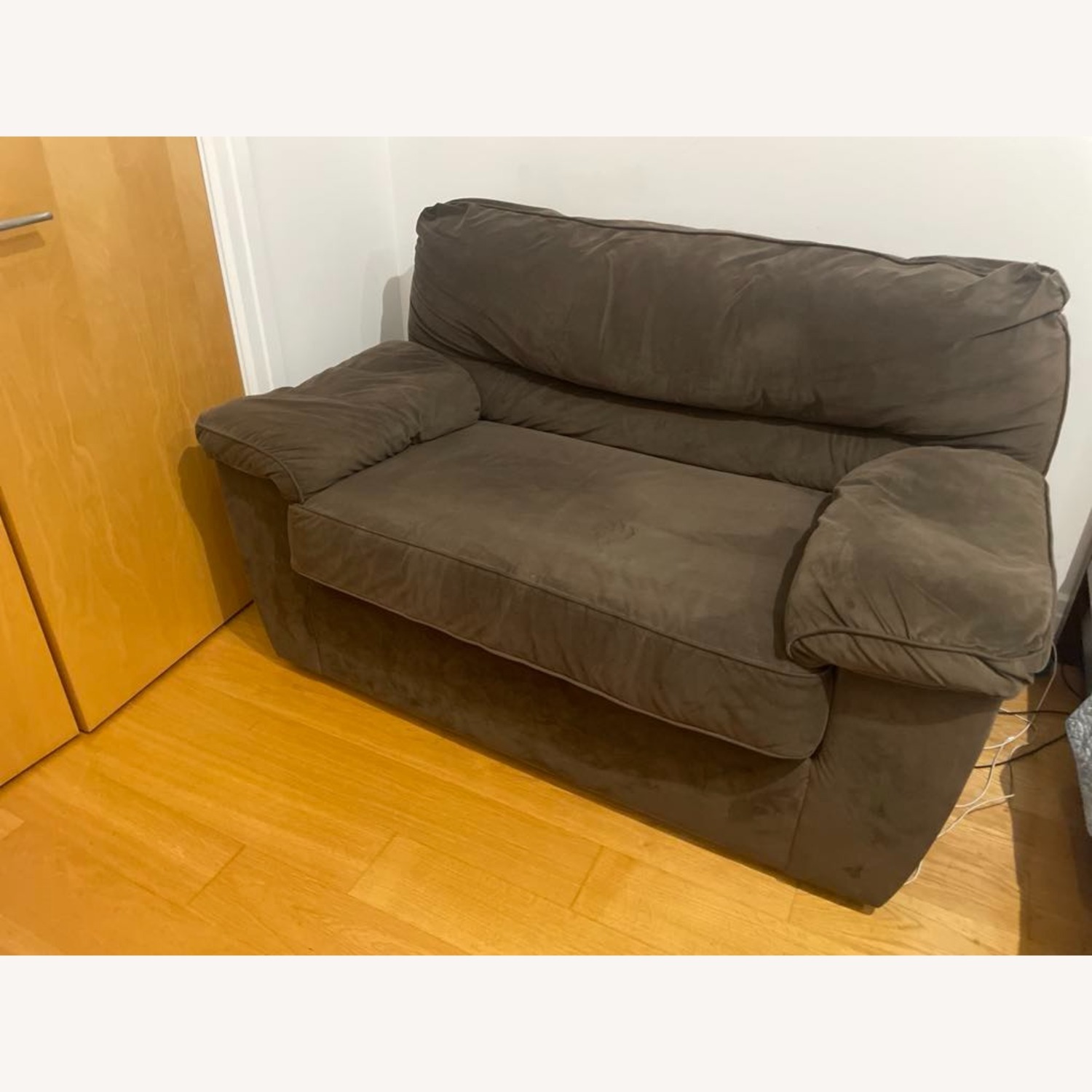 Raymour & Flanigan Microfiber Sleeper Sofa - image-1