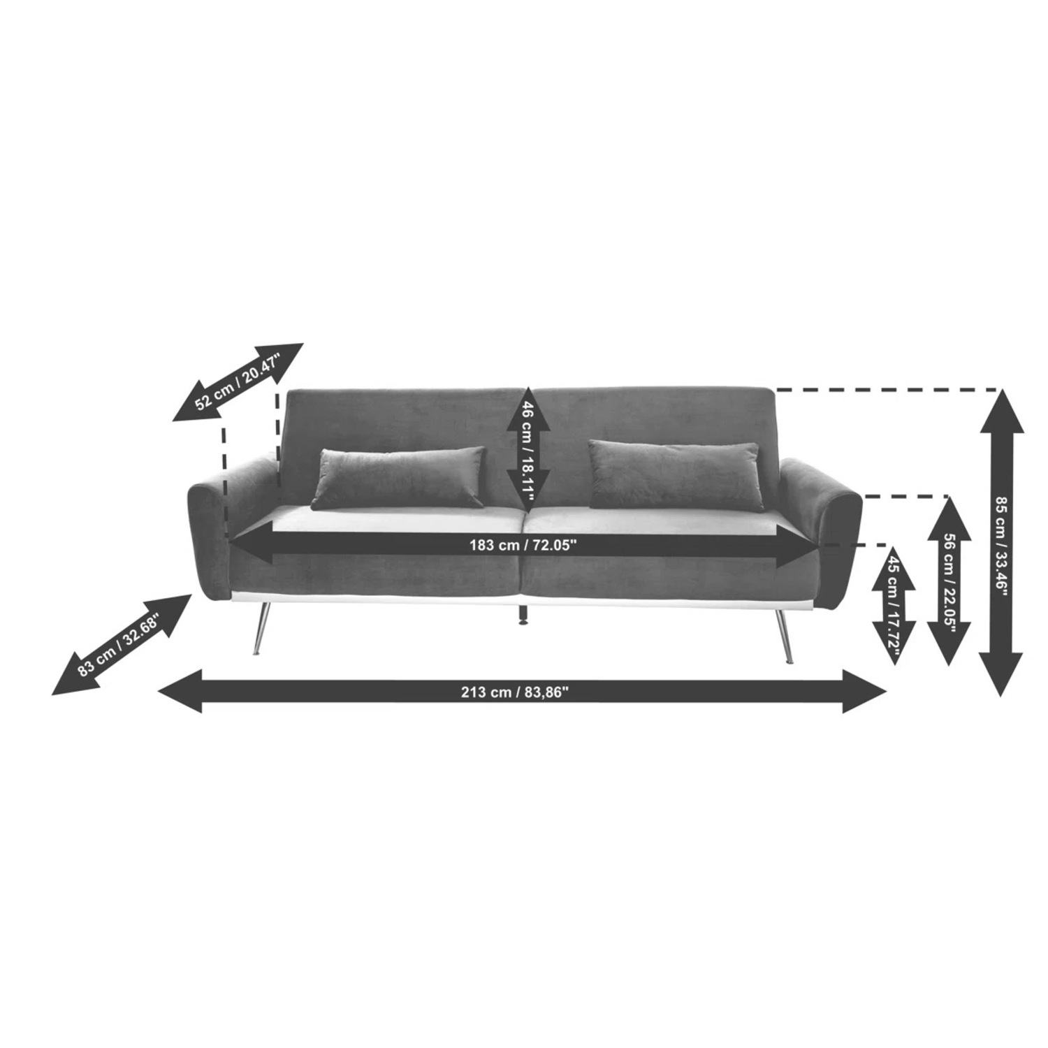 Gray Sofa Bed by East Urban Home - image-7