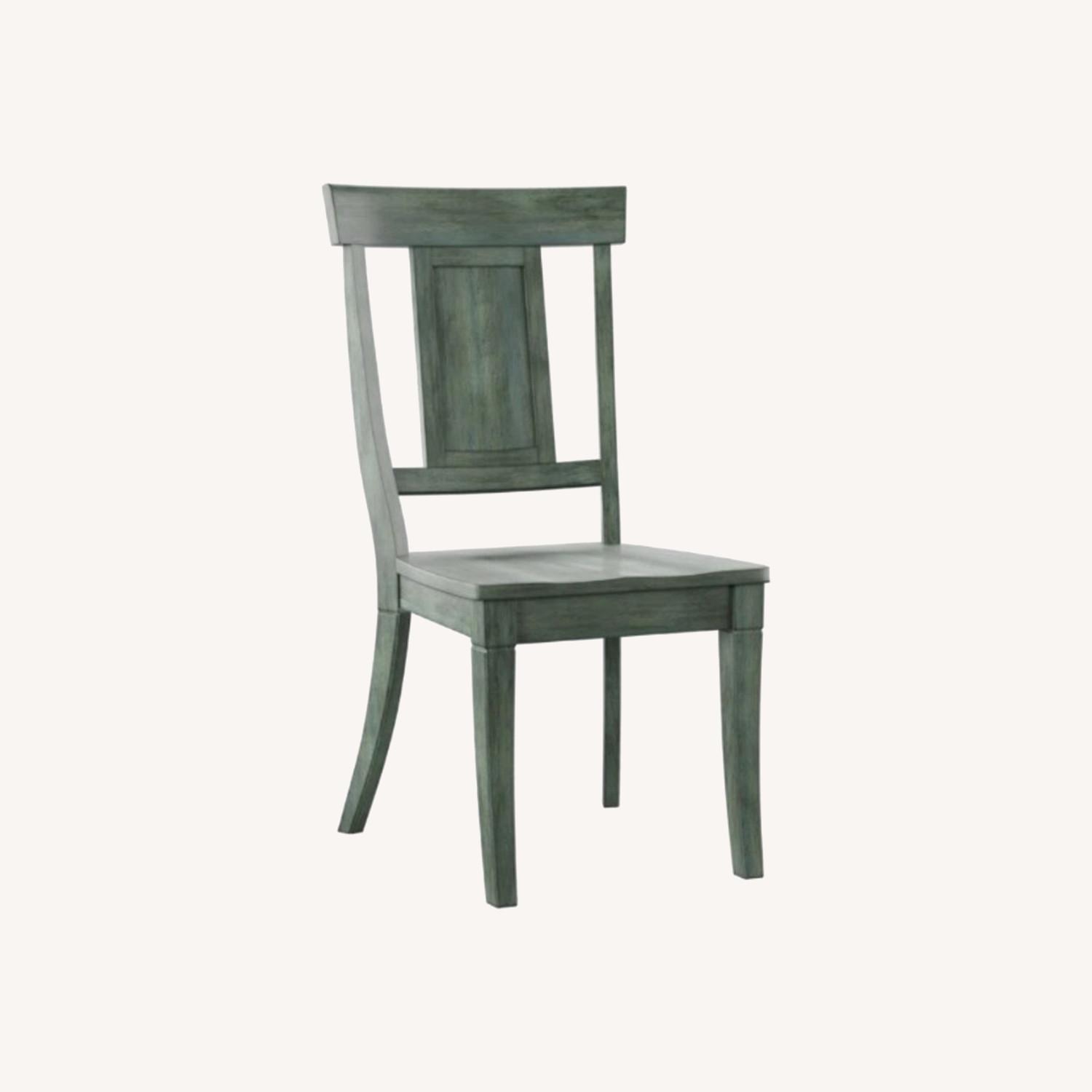 Sage Green Solid Wood Dining Chairs - image-5