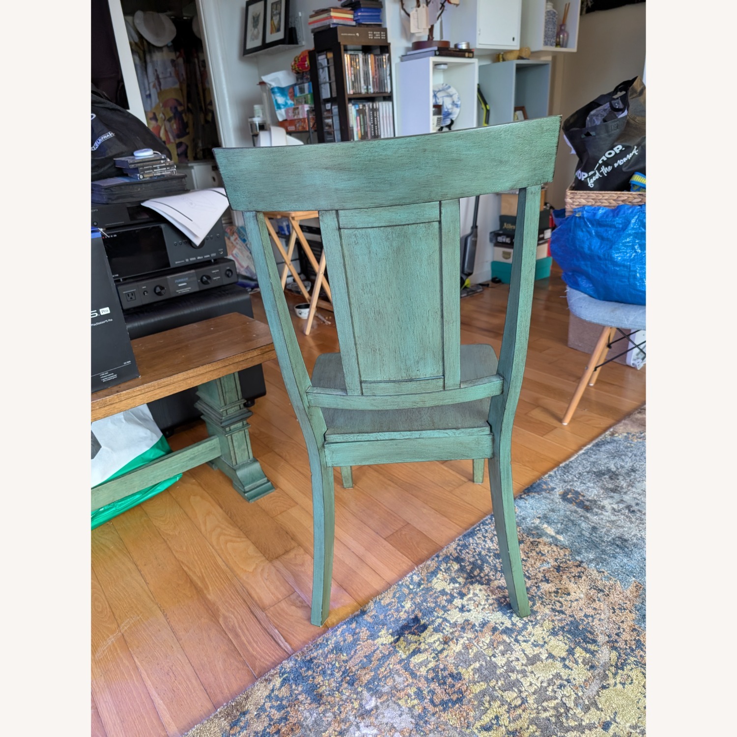 Sage Green Solid Wood Dining Chairs - image-2