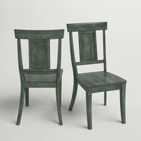 Sage Green Solid Wood Dining Chairs
