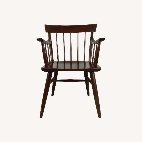 Used Mid Century Modern Walnut Accent Chair with Arms for sale on AptDeco