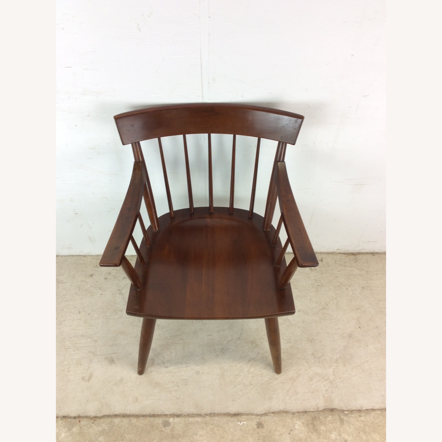 Mid Century Modern Walnut Accent Chair with Arms - image-5