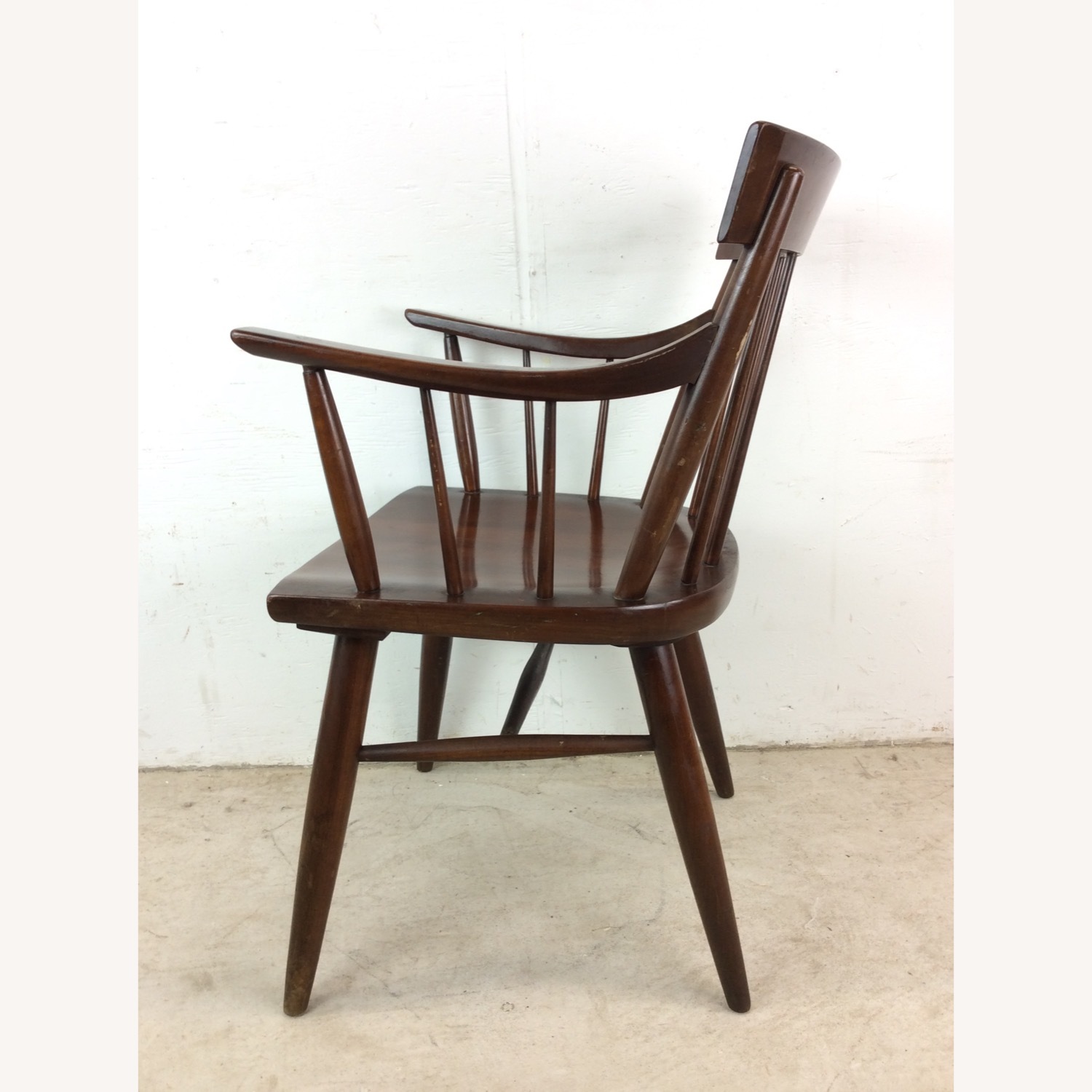 Mid Century Modern Walnut Accent Chair with Arms - image-17