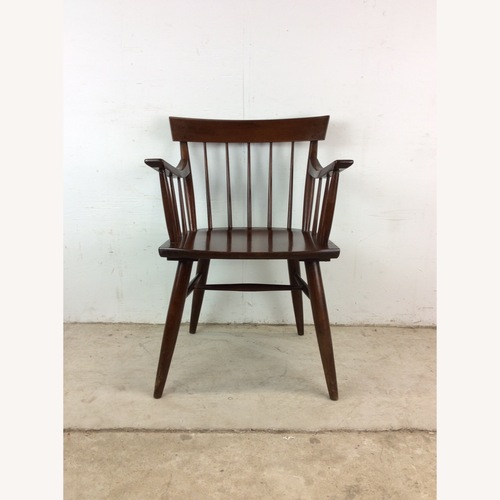 Used Mid Century Modern Walnut Accent Chair with Arms for sale on AptDeco