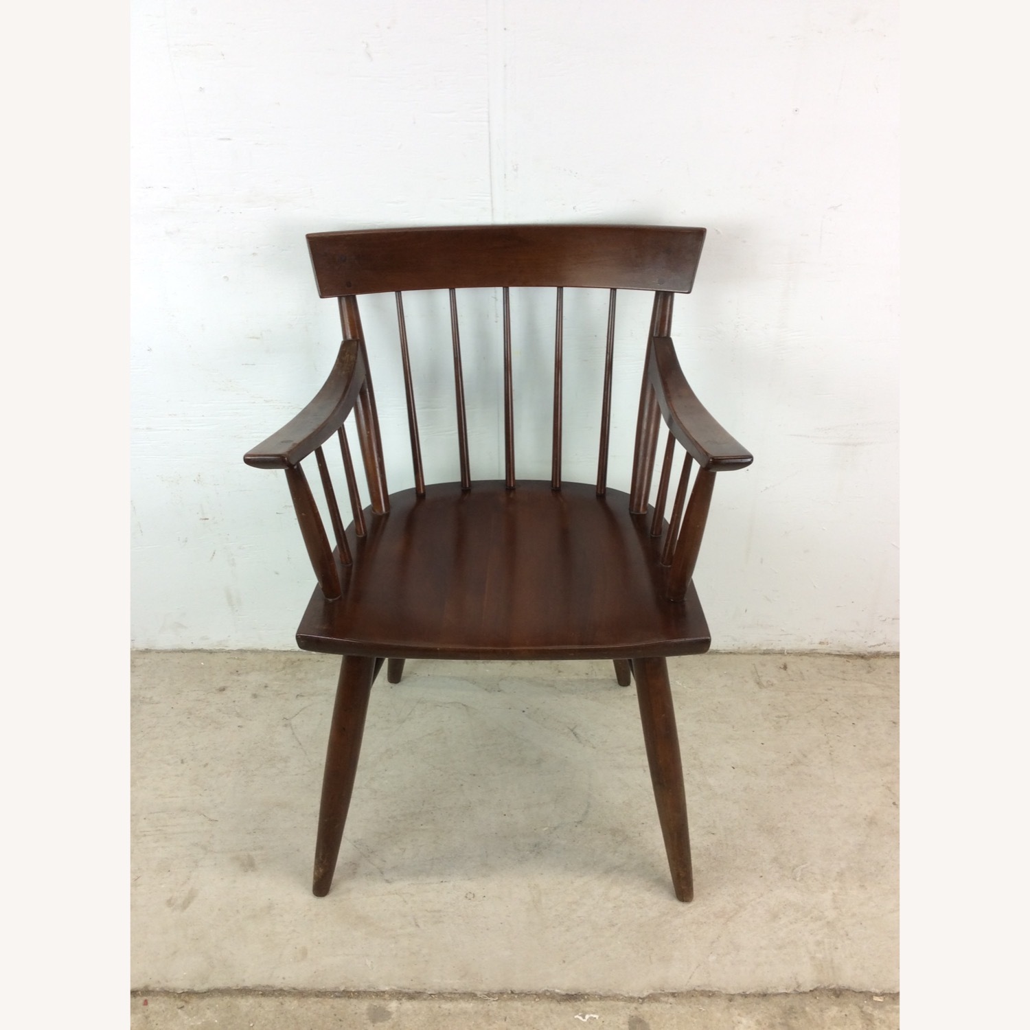 Mid Century Modern Walnut Accent Chair with Arms - image-4