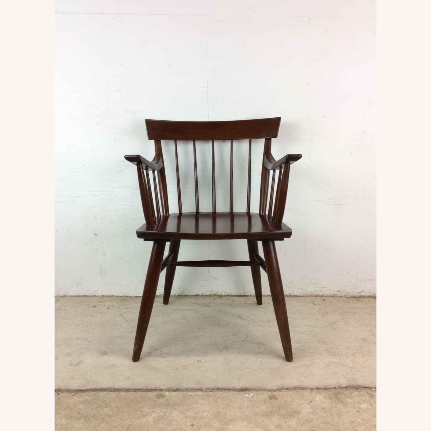 Mid Century Modern Walnut Accent Chair with Arms - image-3