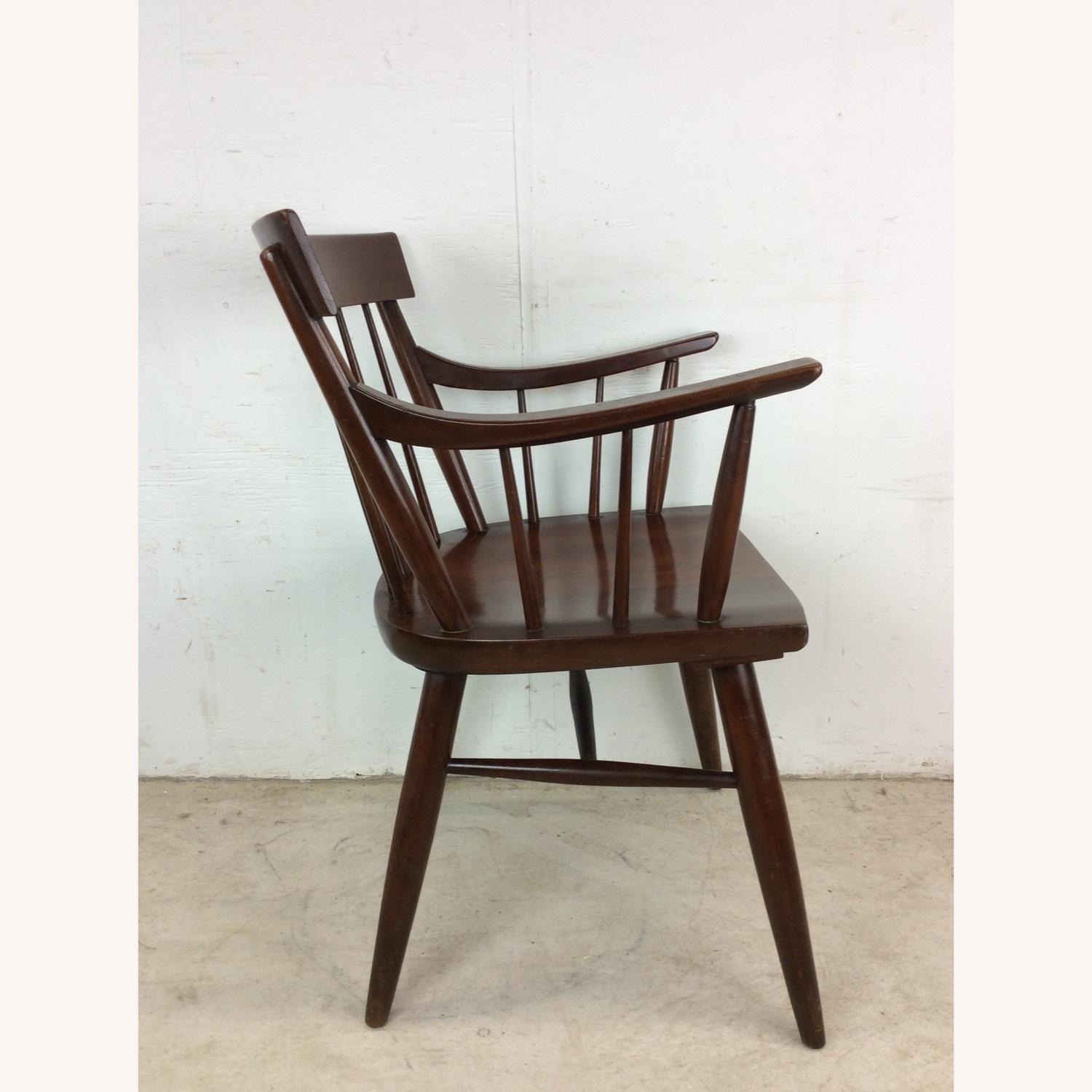 Mid Century Modern Walnut Accent Chair with Arms - image-20