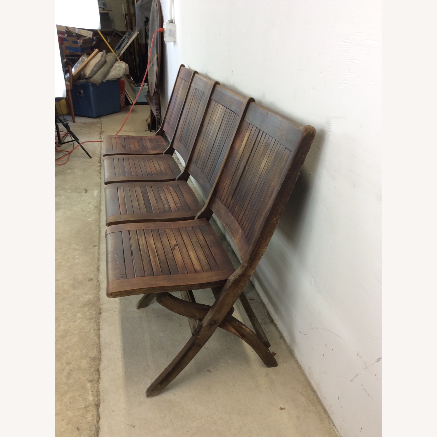 Antique Set of 4 Folding Theater Seats - image-12