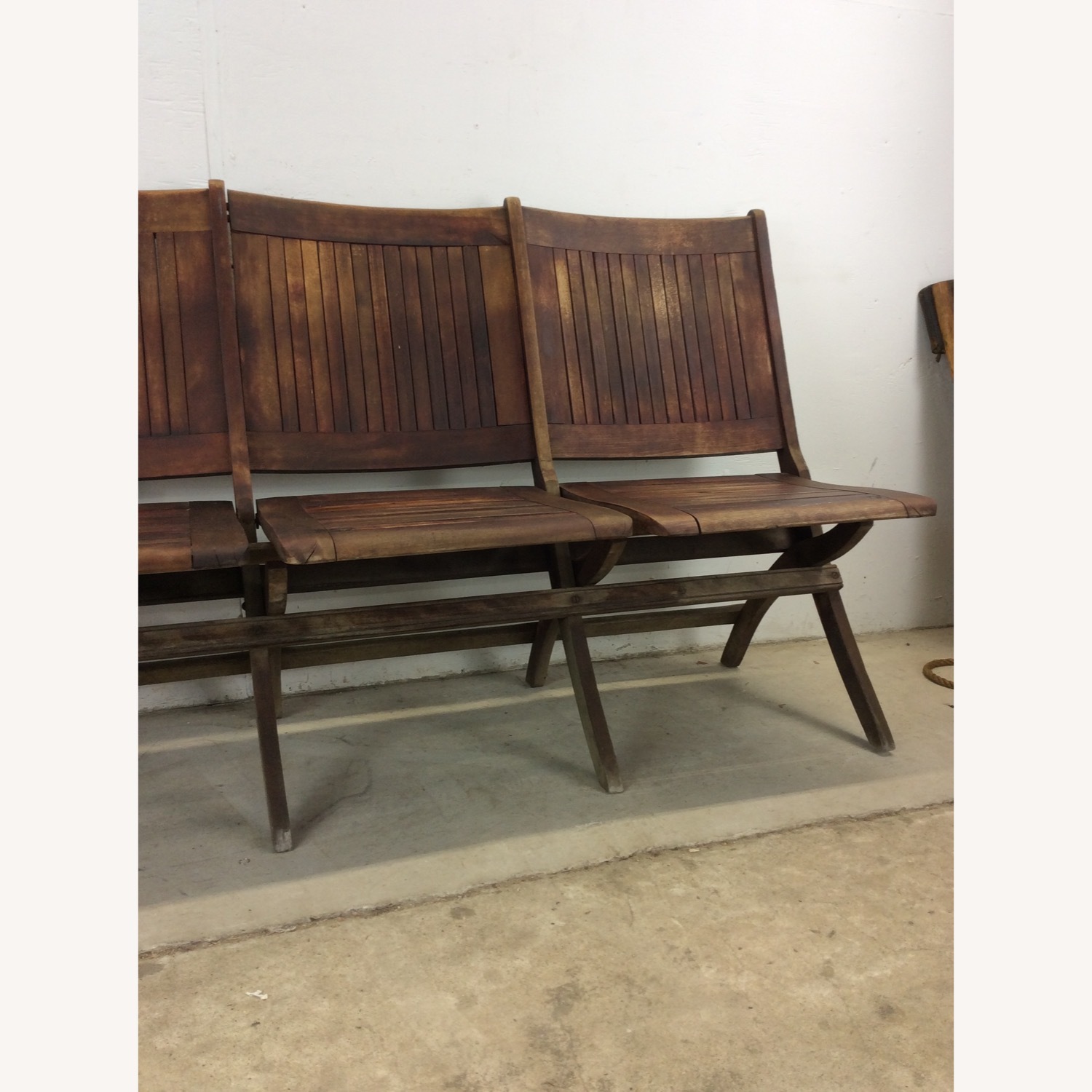 Antique Set of 4 Folding Theater Seats - image-3