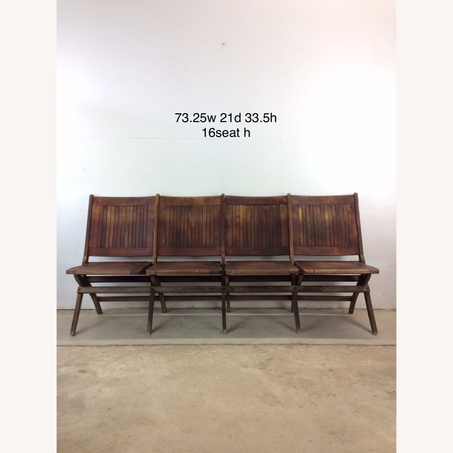 Antique Set of 4 Folding Theater Seats - image-24