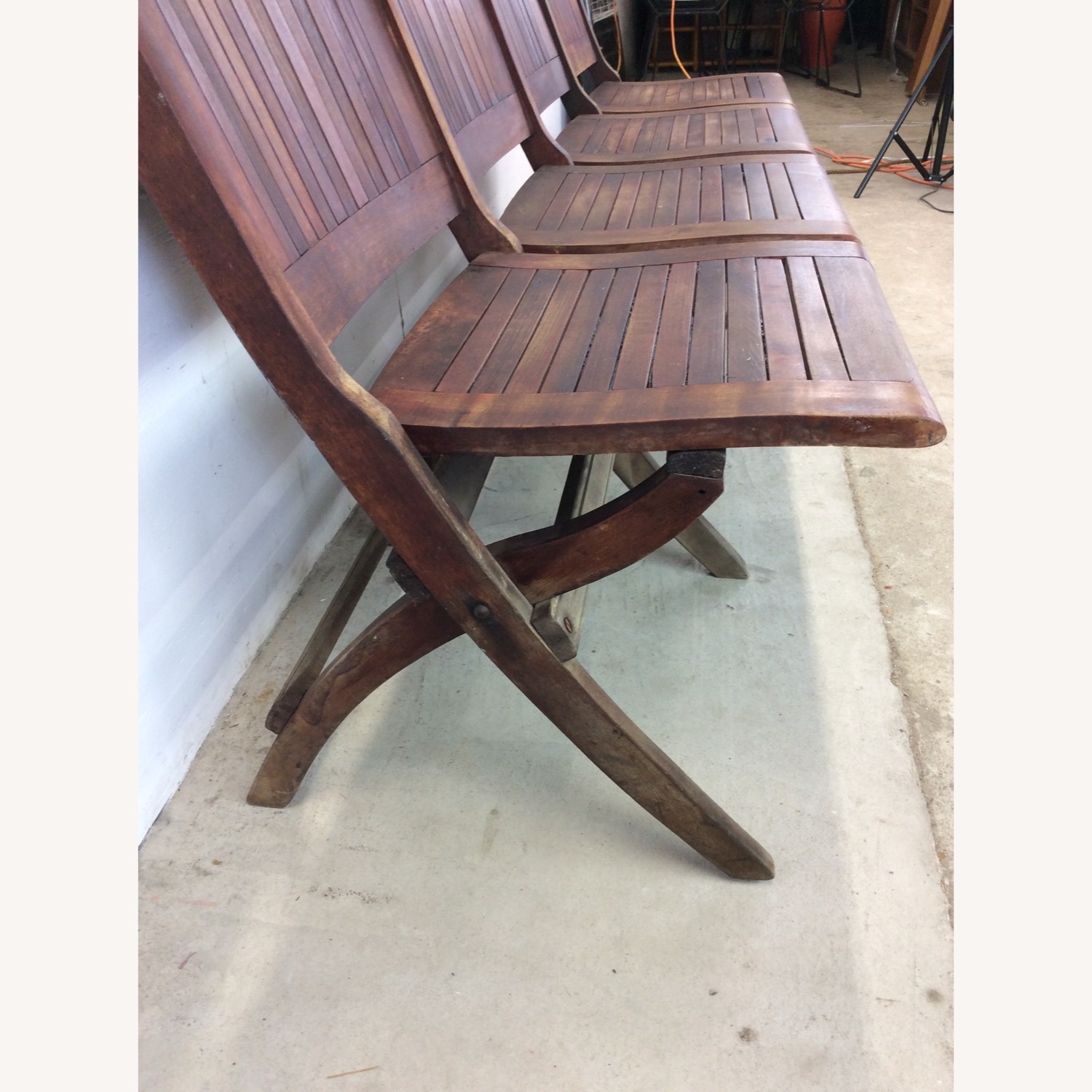 Antique Set of 4 Folding Theater Seats - image-15