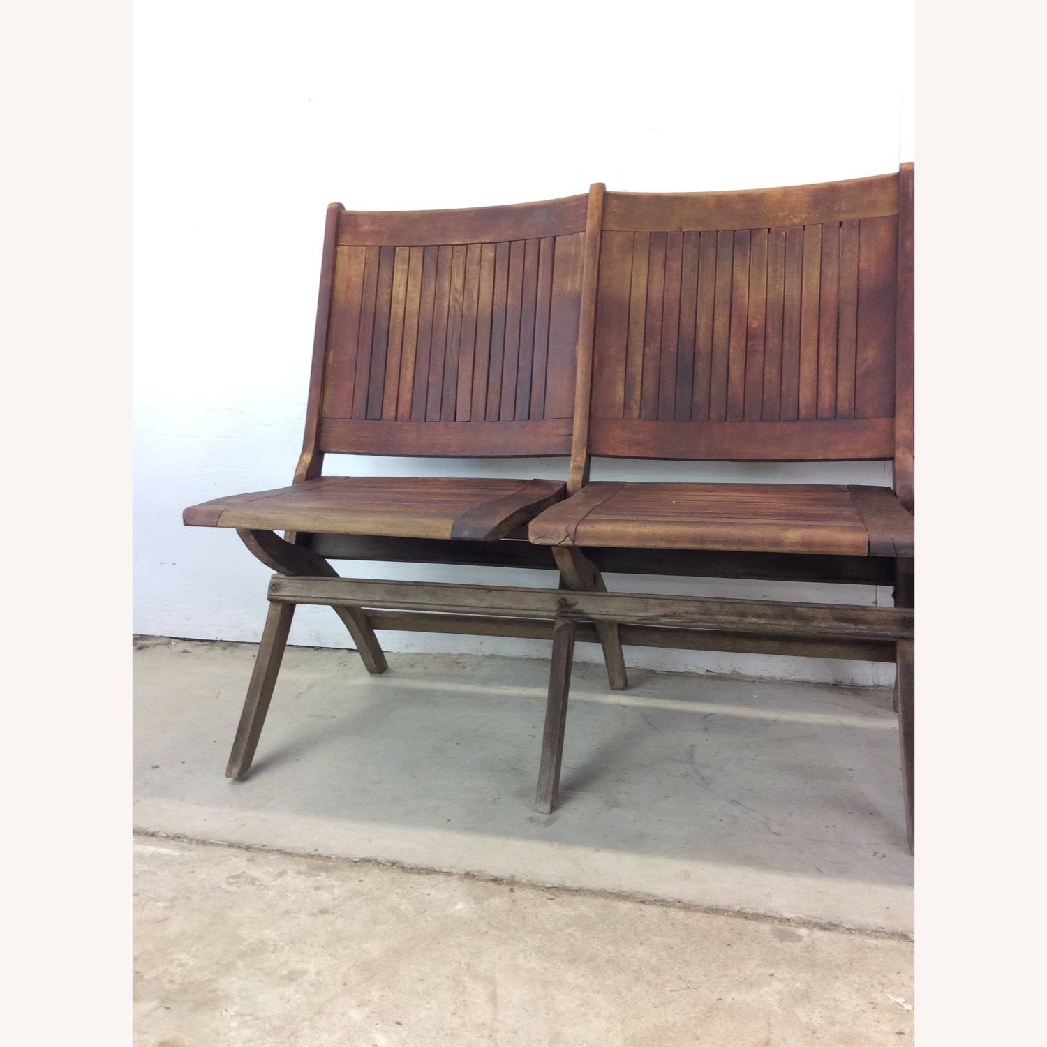 Antique Set of 4 Folding Theater Seats - image-2