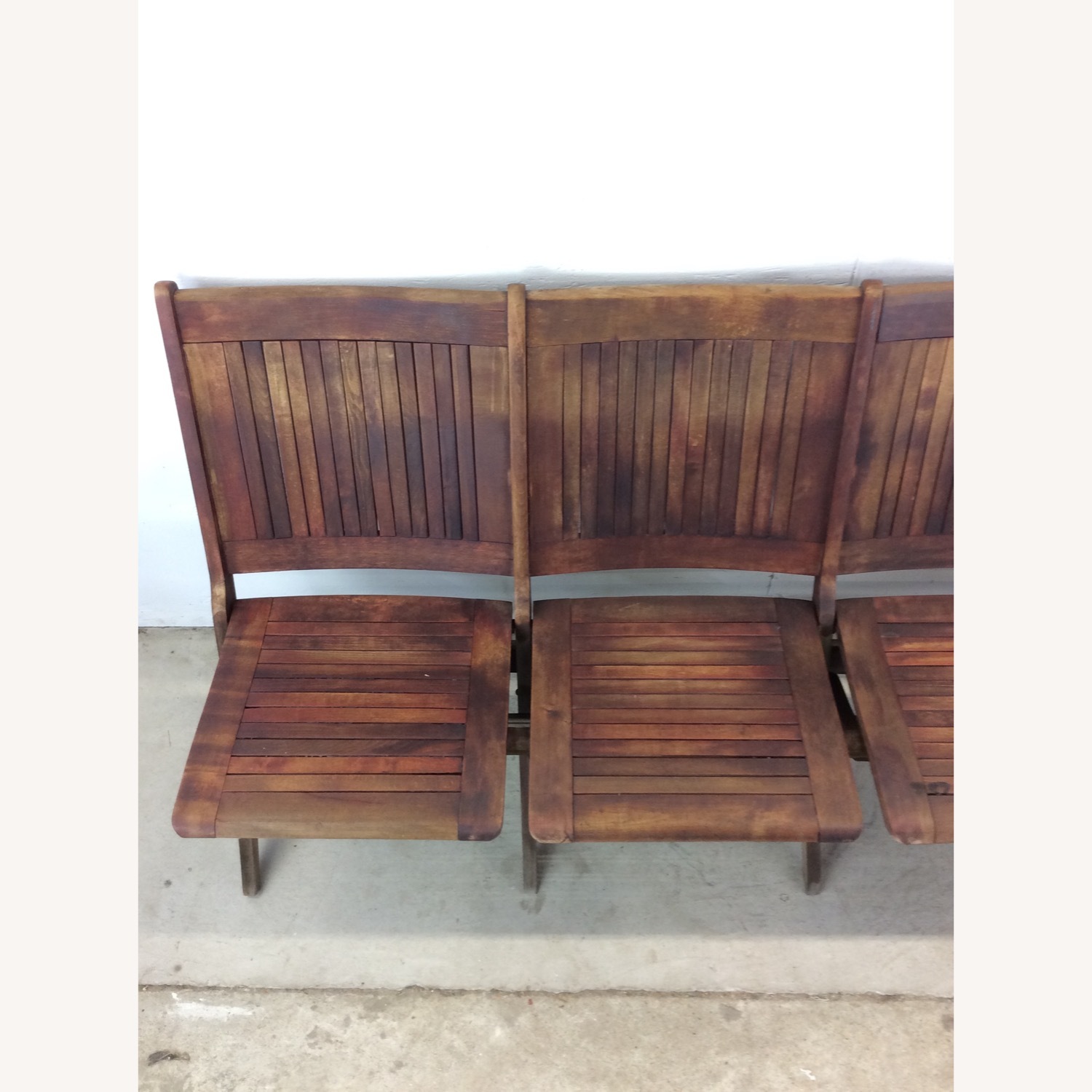 Antique Set of 4 Folding Theater Seats - image-6