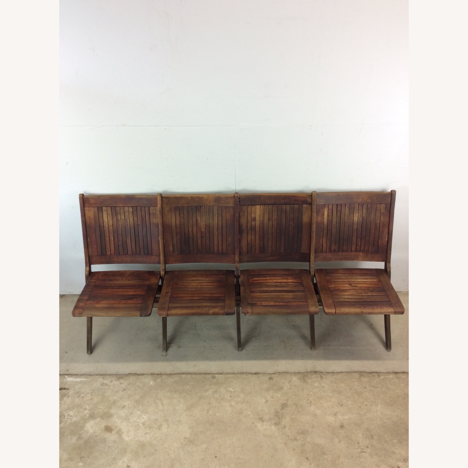 Antique Set of 4 Folding Theater Seats - image-4