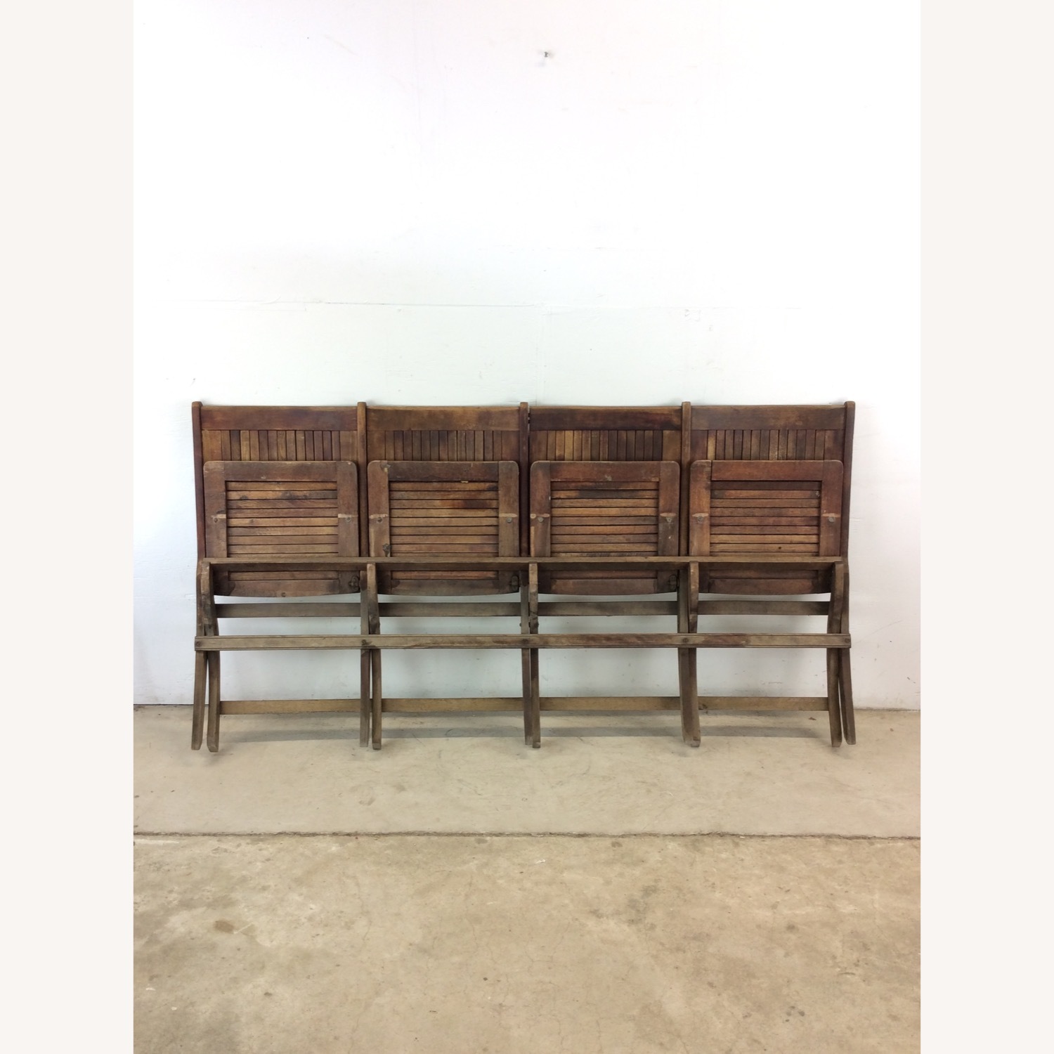 Antique Set of 4 Folding Theater Seats - image-23