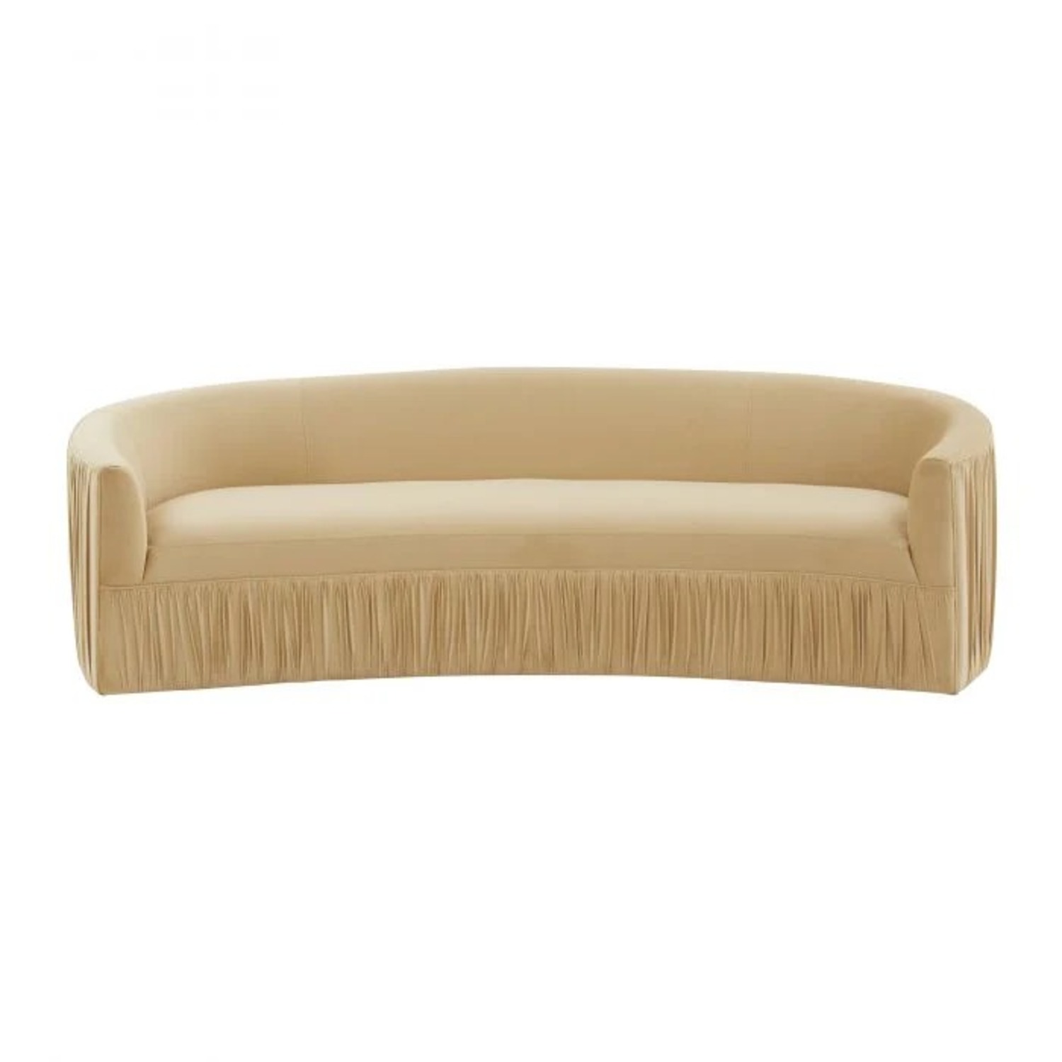 TOV Valerie Pleated Champagne Velvet Sofa - image-3