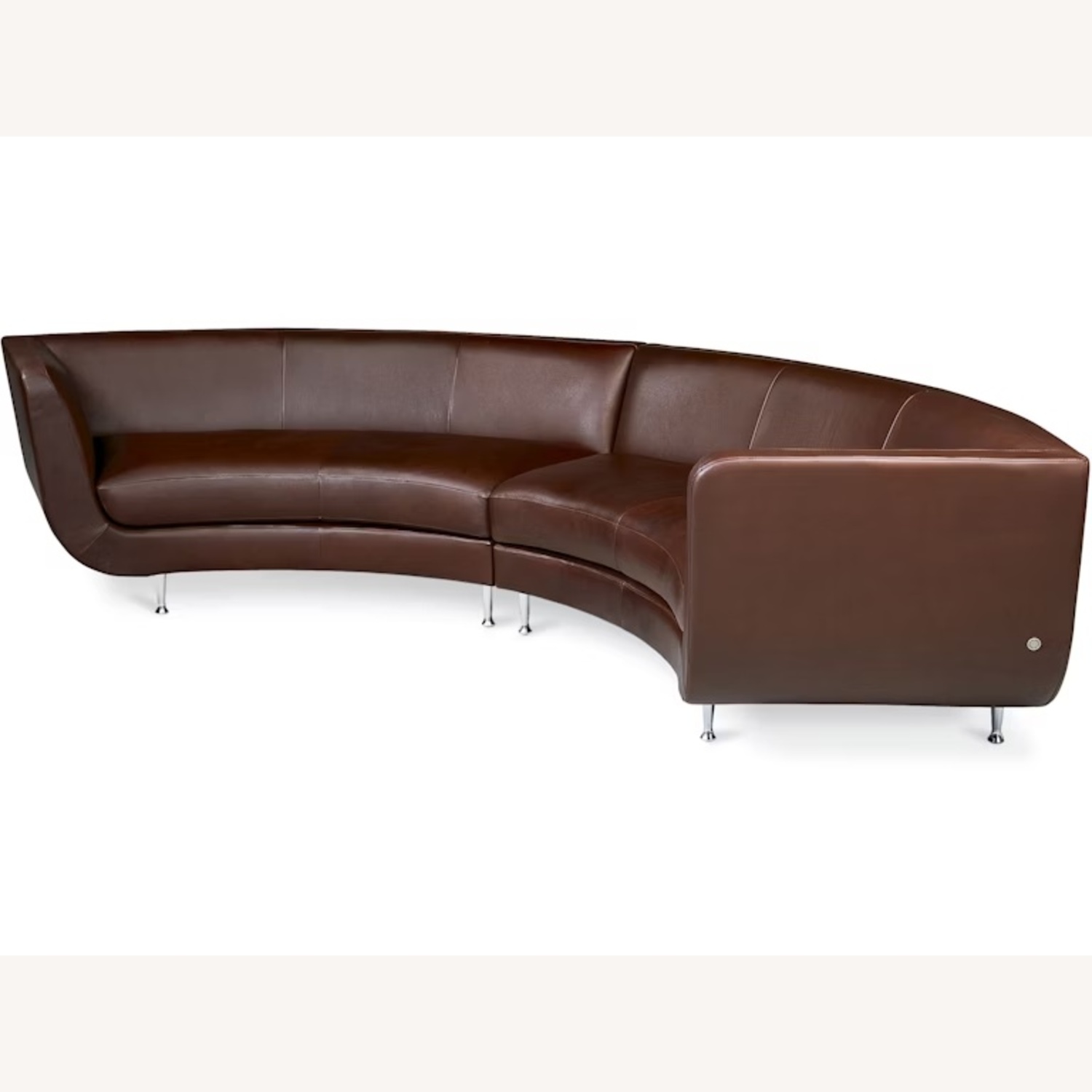 Stylish Curved Leather Sofa - image-4